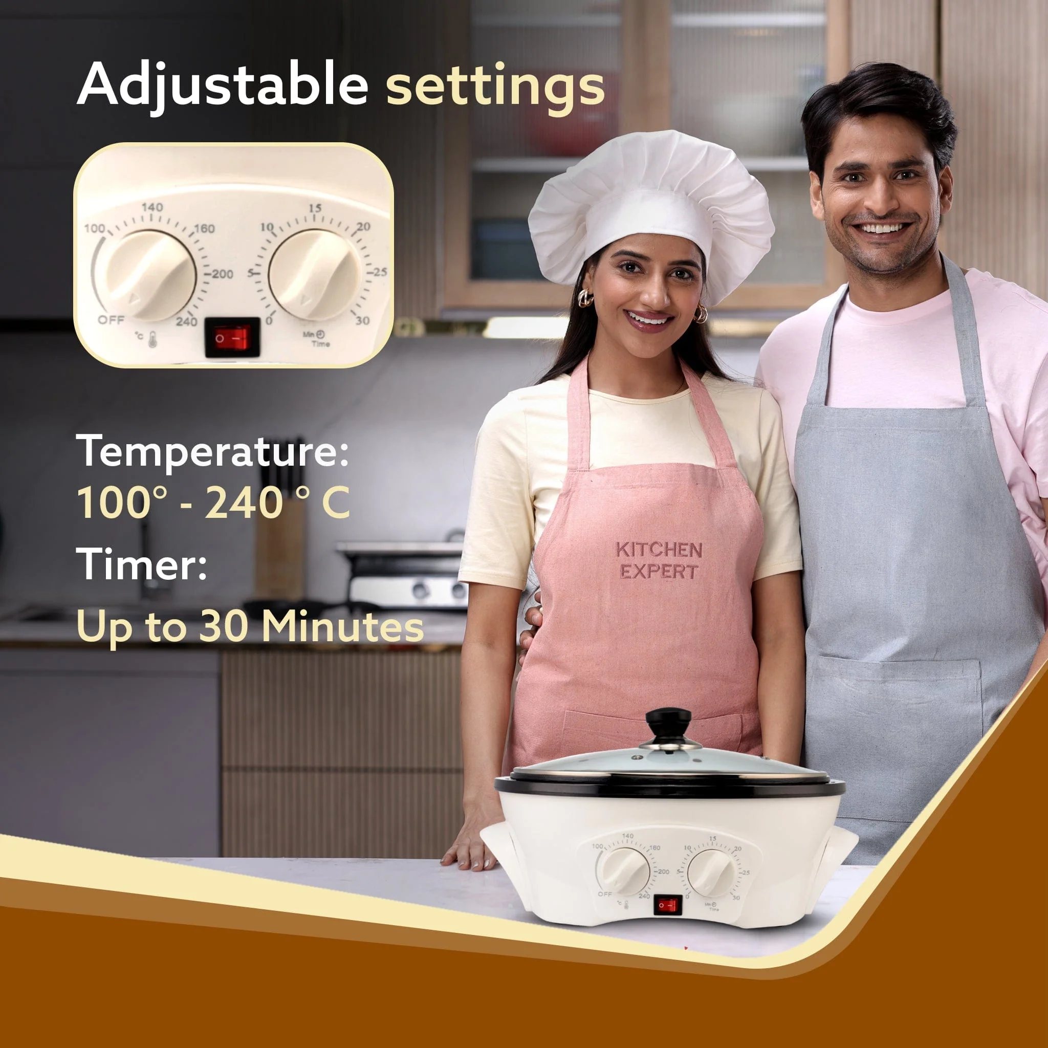 Regal Coffee Roaster, 750 Grams Capacity, 283mm Dia,  Ceramic Coated Inner Pan, 3 Roasting Effect With  Adjustable Temperature & Timer, 1200W, Stainless Steel Blade, Toughened Glass Lid, White - Image 4