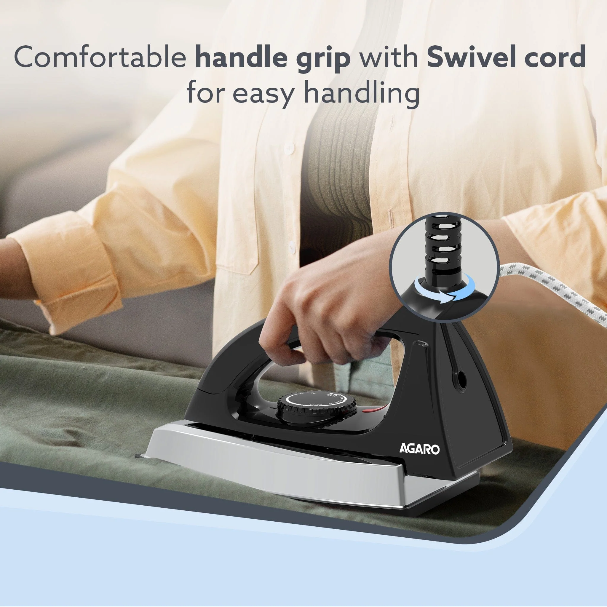 Regal Heavy Weight Electric Dry Iron, 1000W, Black - Image 5