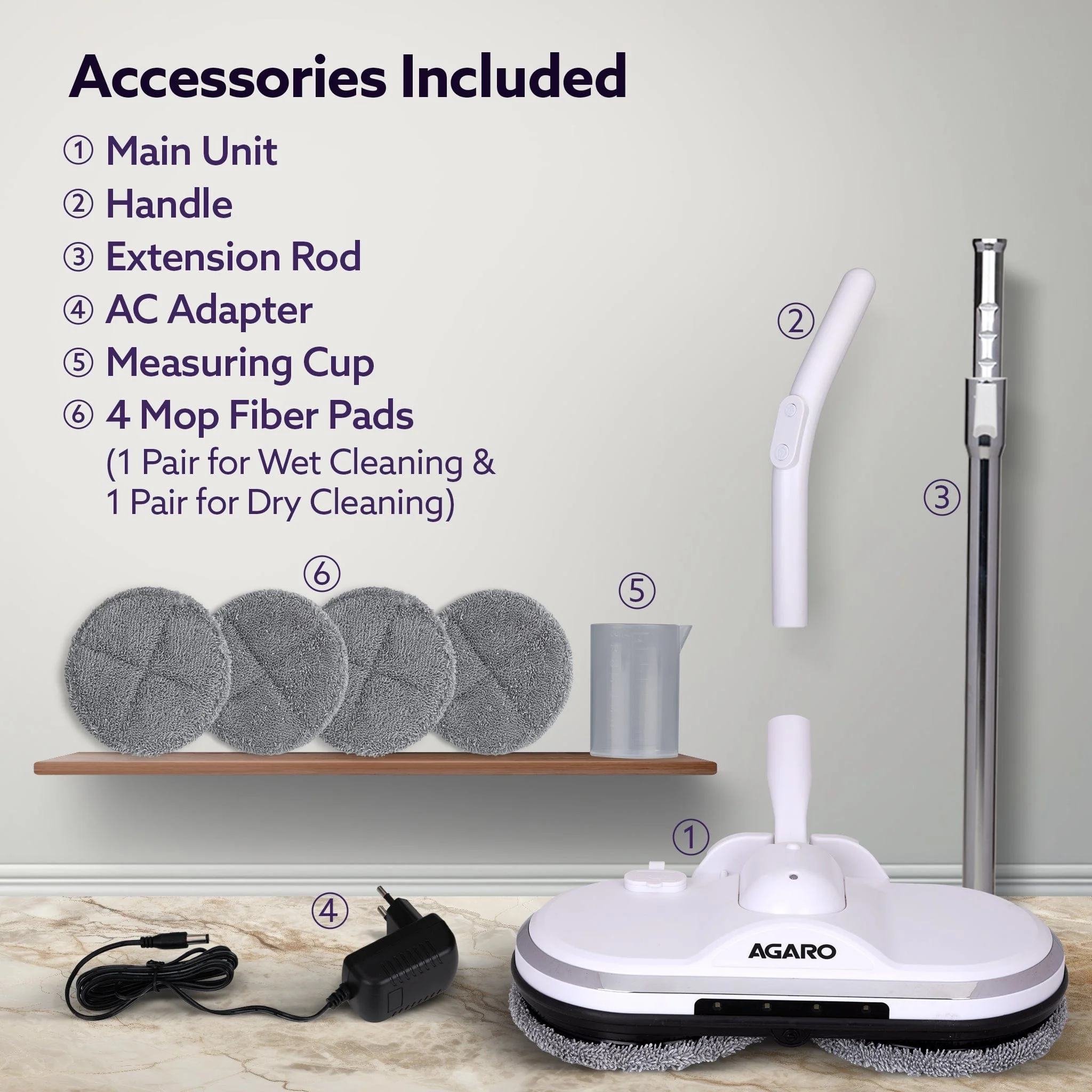 Regency Electric Spin Mop for Floor Cleaning, Floor Mopping,  Automatic Wet Mopper, Cordless, Adjustable Handle, Water Sprayer, Lightweight,  For Hardwood, Tile & Laminate Floors, Home, Kitchen & Office use - Image 6