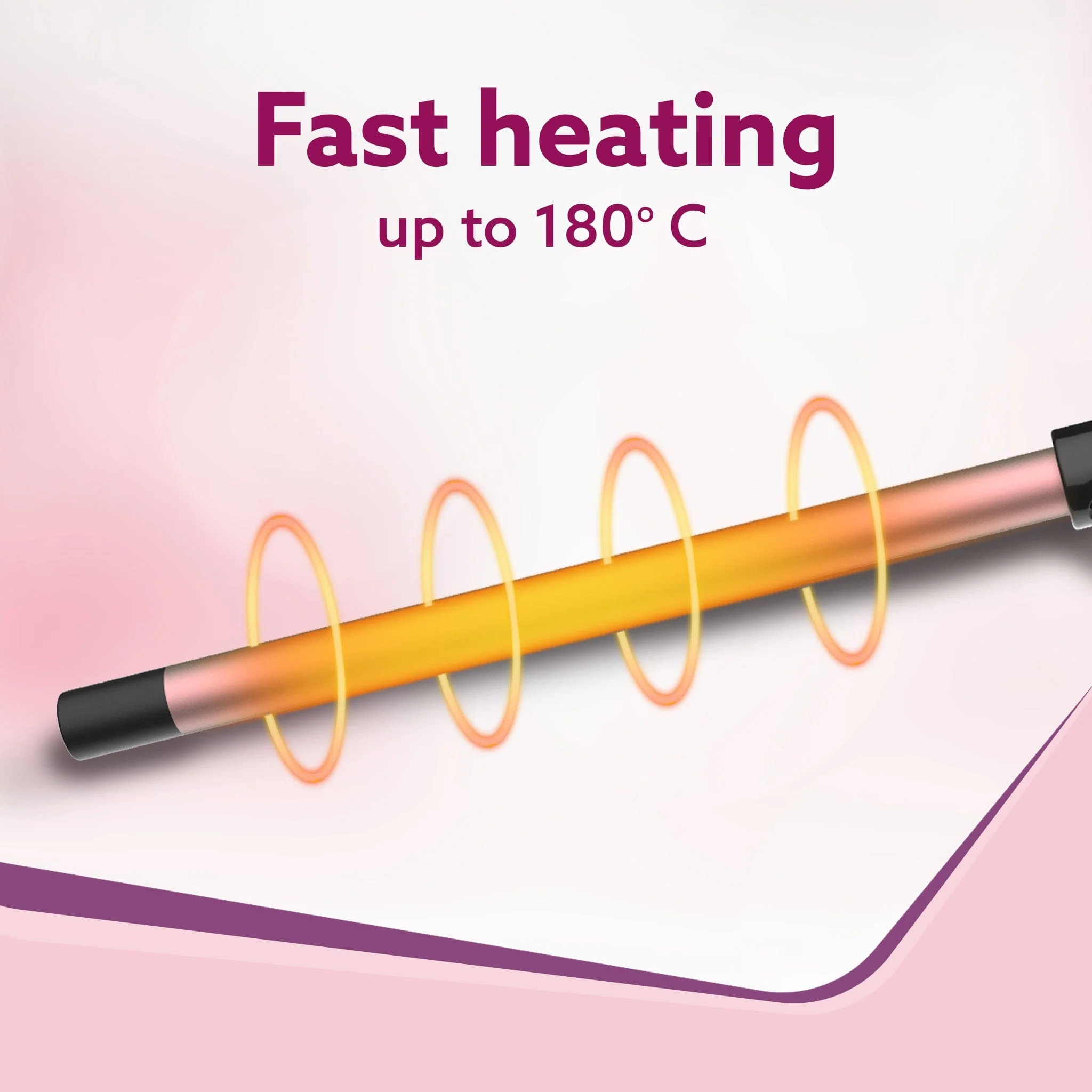 Round Chopstick Curler, With 10 MM Barrel, Rod, Tong, Chopstick Round Hair Curler, Ceramic Coated Plates, Cool Touch Tip, Fast Heating, For Men Women, Maggie Curl, Styling (HC7017, Rose Gold & Black) - Image 3