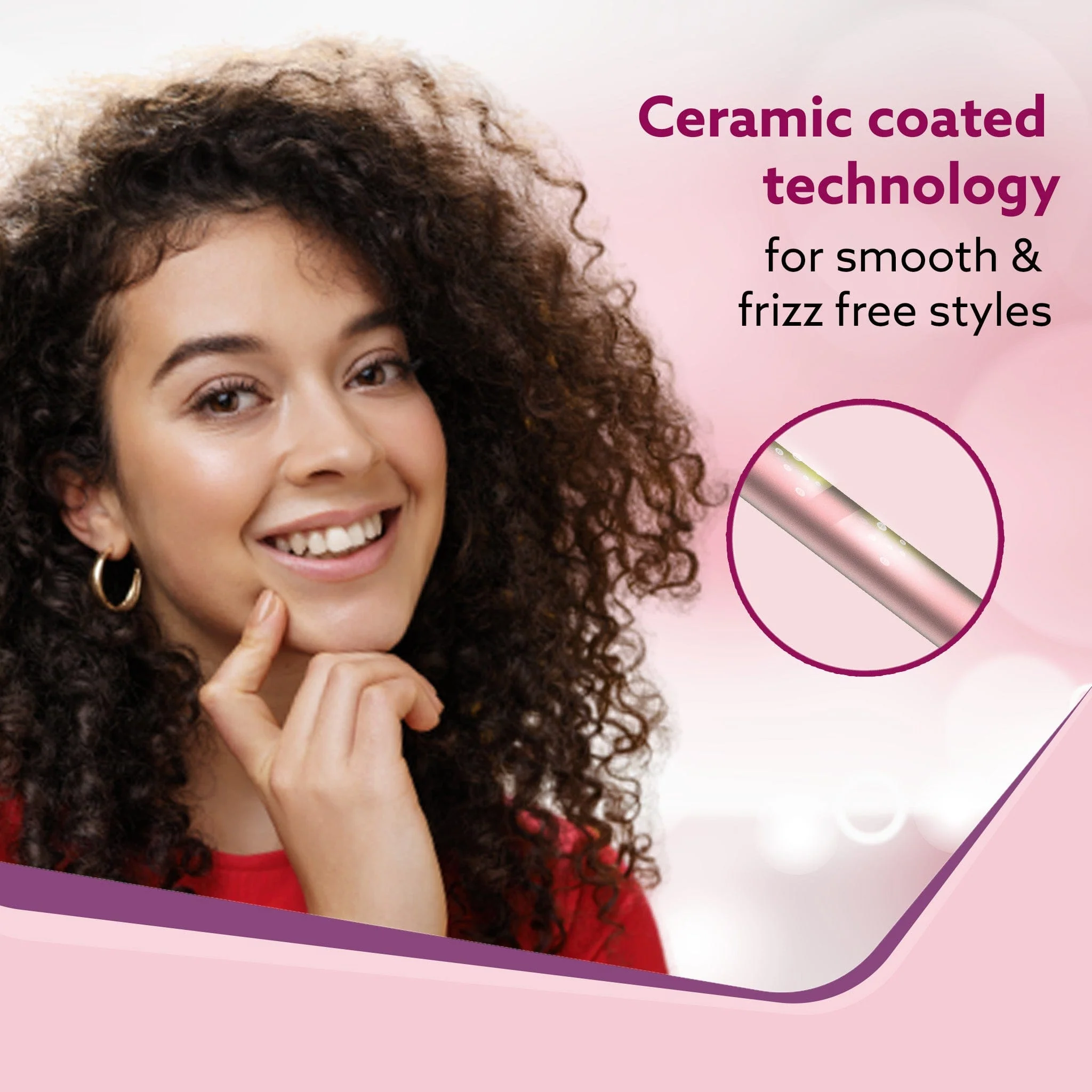 Round Chopstick Curler, With 10 MM Barrel, Rod, Tong, Chopstick Round Hair Curler, Ceramic Coated Plates, Cool Touch Tip, Fast Heating, For Men Women, Maggie Curl, Styling (HC7017, Rose Gold & Black) - Image 4