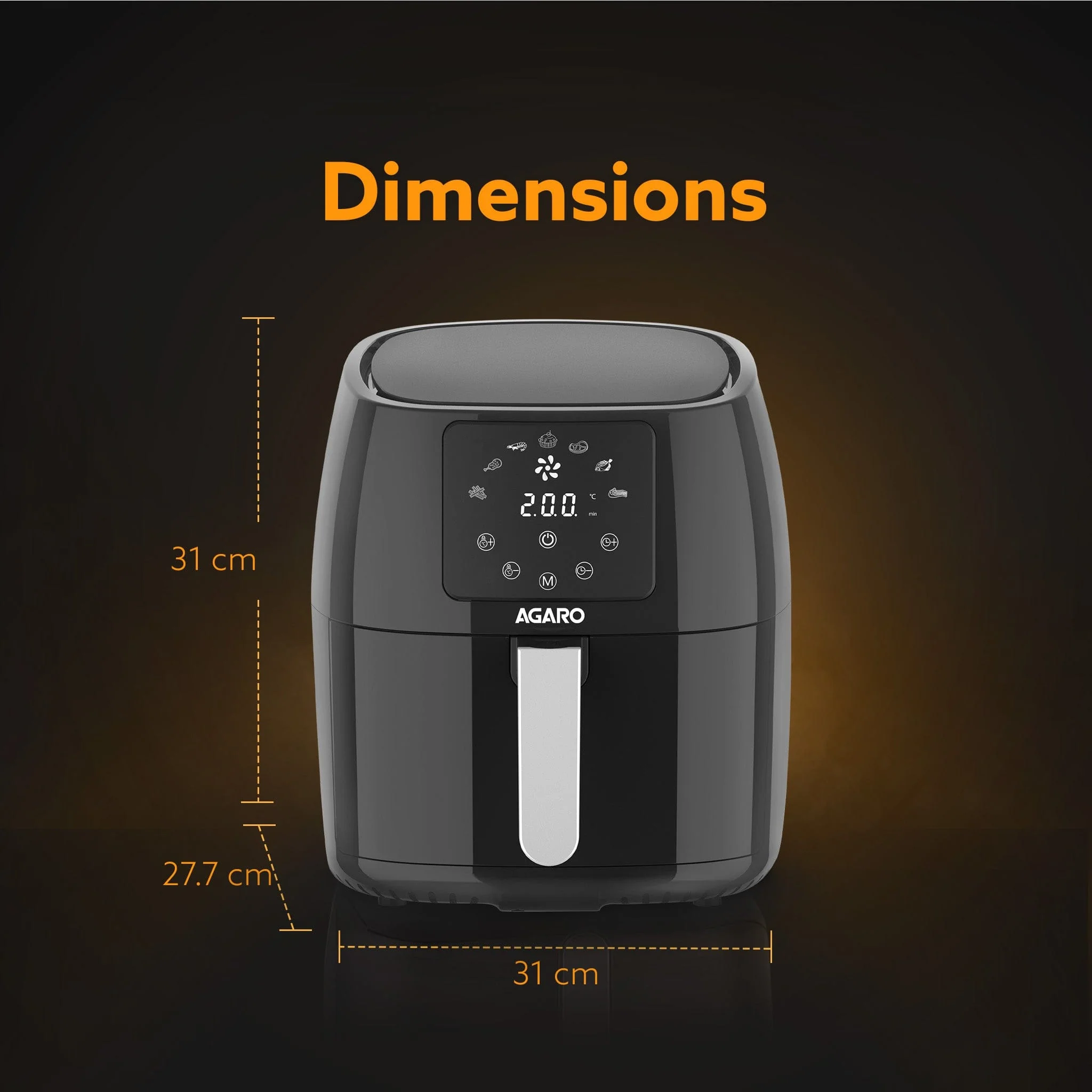 Sapphire Digital Air Fryer For Home, 4.5L, Electric Air Fryer Oven, 1400W, 7 Preset Programs, 360?ø Air Circulation, Convection Oven,  Digital touch Display, Fry, Bake, Roast, Toast, Black - Image 7