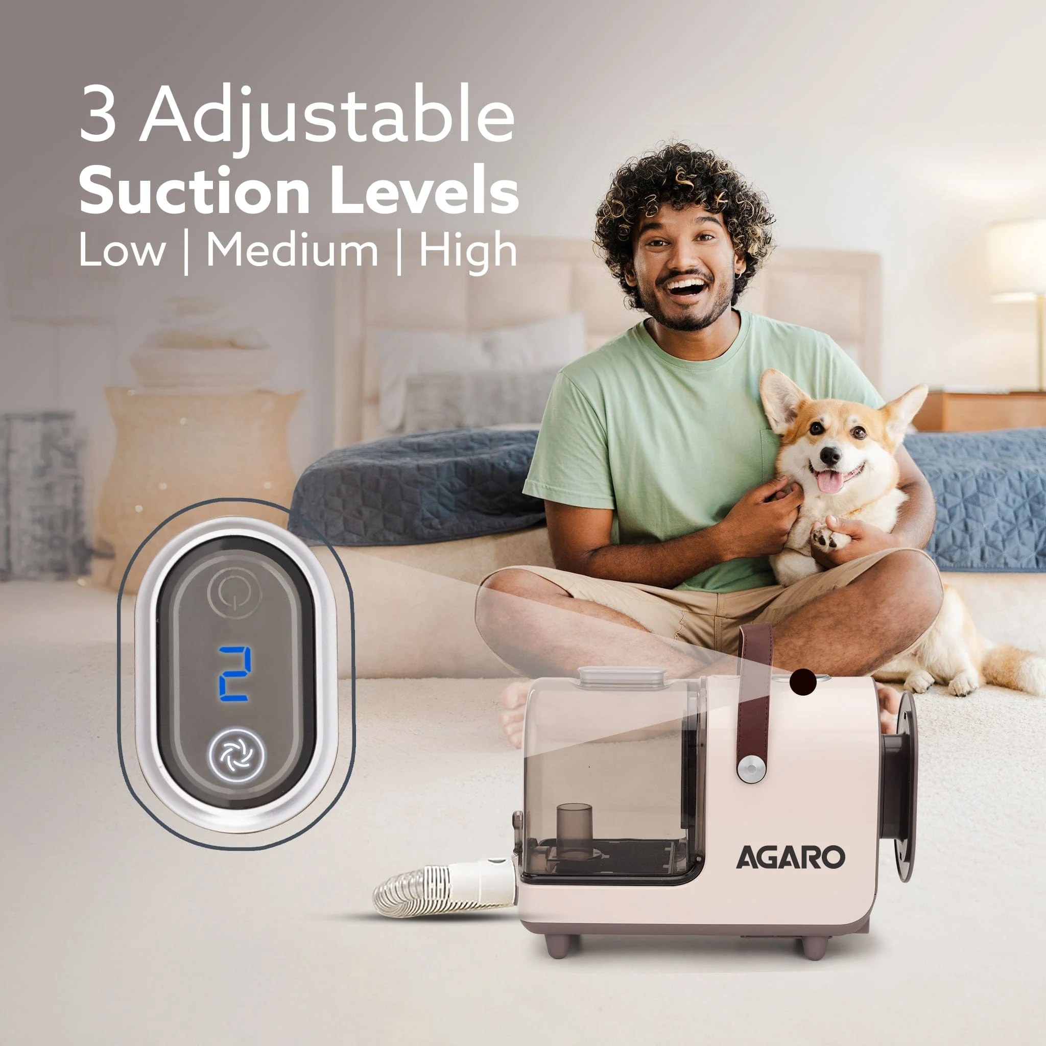 Supreme Pet Grooming Kit & Vacuum Suction, Picks up 99% Pet Hair, Dry Vacuuming, 3 Suction Modes Up to 10 kPa, 350W, Multi Grooming Tools, 2.5L Bin, For Pet hair cleaning, Home Cleaning, White - Image 3