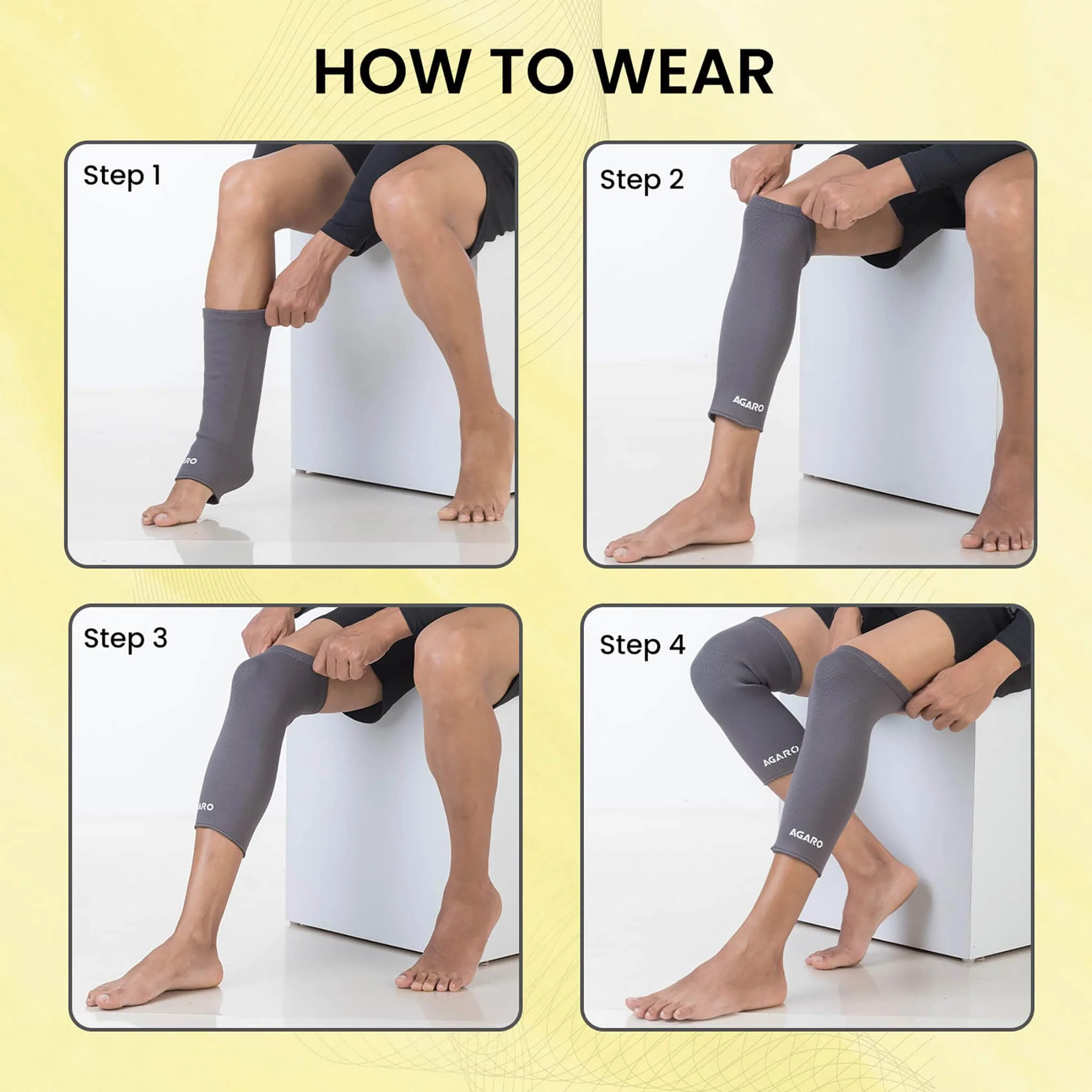 Tubular Stretchable Knee Cap,  Breathable Fabric, Uniform Compression, Relieves Muscle Pain, Joint Pain, Injury Recovery, For Workout, Running, For Men And Women, Medium, Grey, Pack of 2 - Image 3