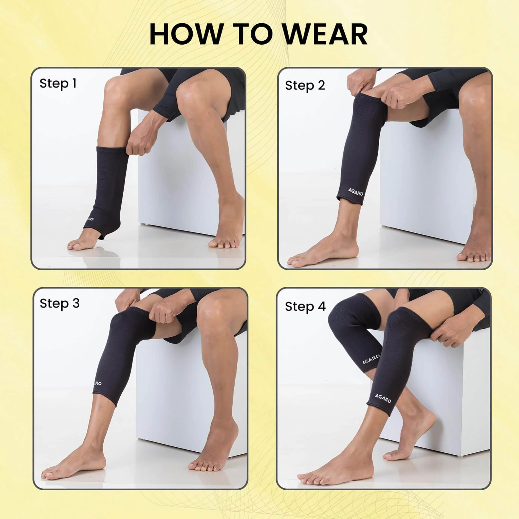 Tubular Stretchable Knee Cap,  Breathable Fabric, Uniform Compression, Relieves Muscle Pain, Joint Pain, Injury Recovery, For Workout, Running, For Men And Women, Small, Black, Pack of 2 - Image 3