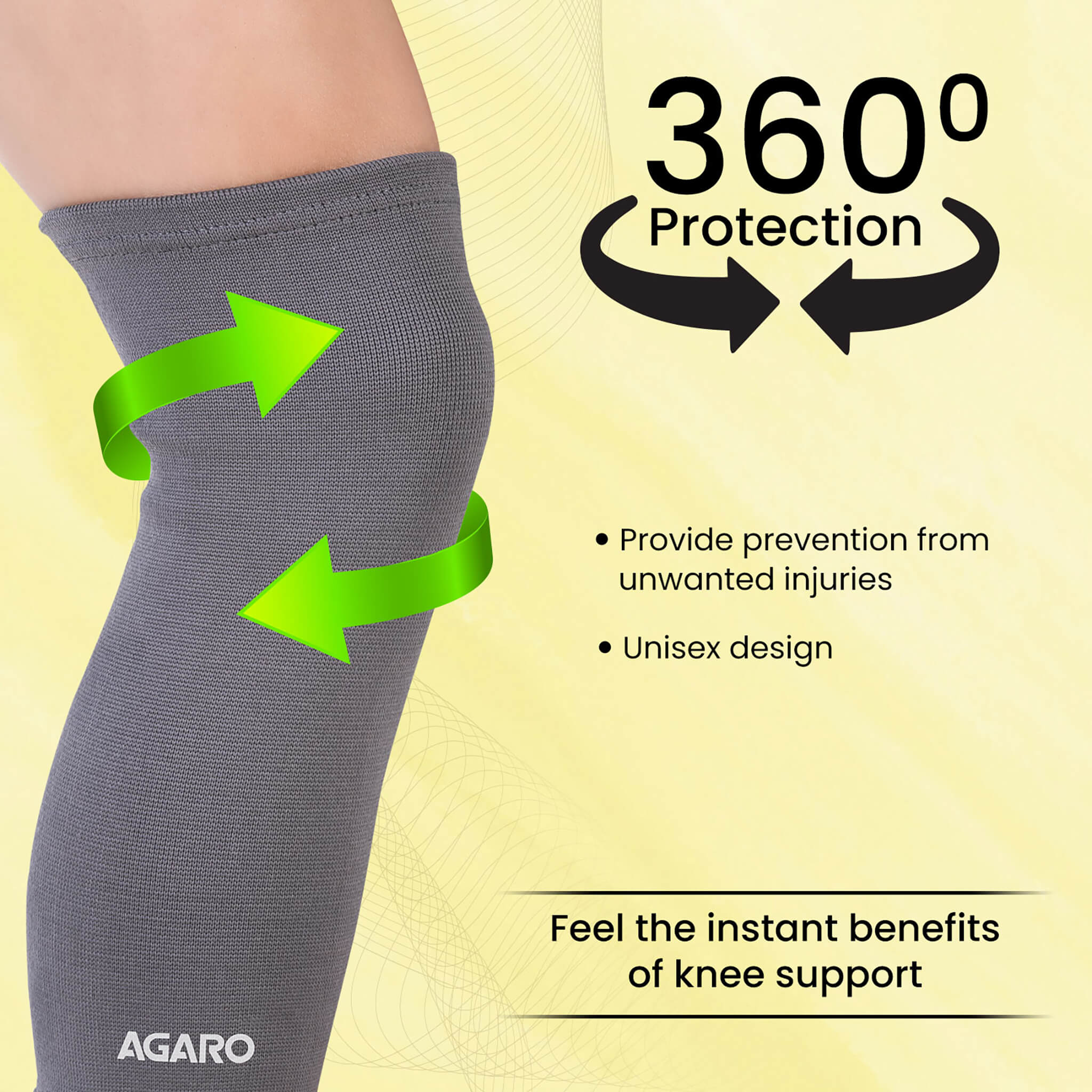 Tubular Stretchable Knee Cap,  Breathable Fabric, Uniform Compression, Relieves Muscle Pain, Joint Pain, Injury Recovery, For Workout, Running, For Men And Women, XXL, Grey, Pack of 2 - Image 4