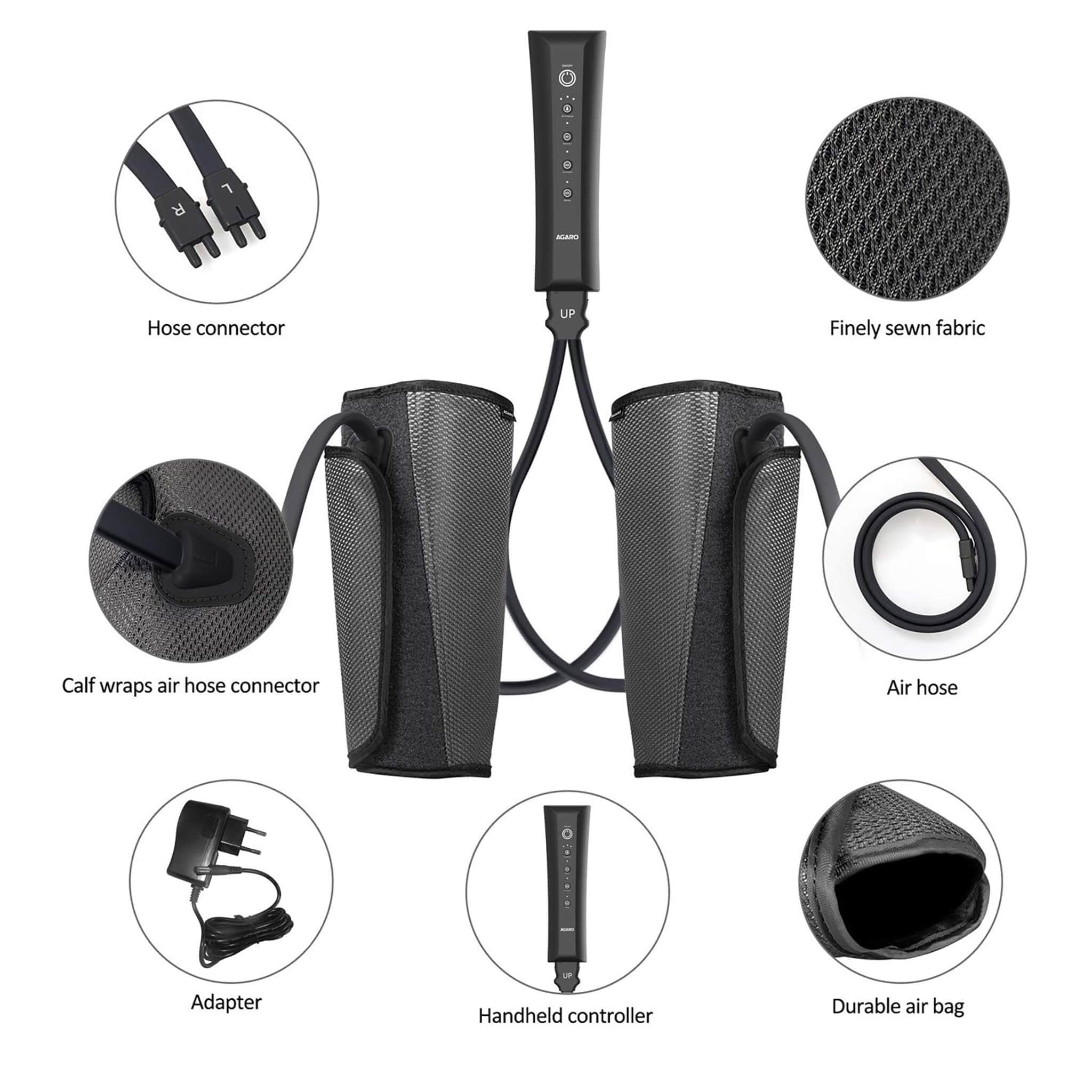 Air Compression Leg Massager- (Black) - Image 4