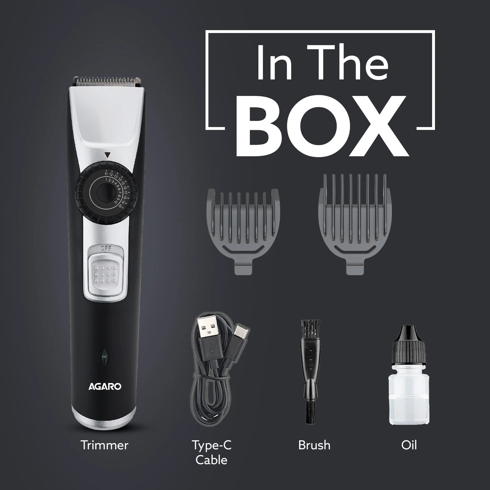 Beard Trimmer MT1155, Adjustable Beard Trimmer for Men with Precision Dial, USB Rechargeable, 20 Length Settings Mustache Trimmer for Mens Gifts - Image 6