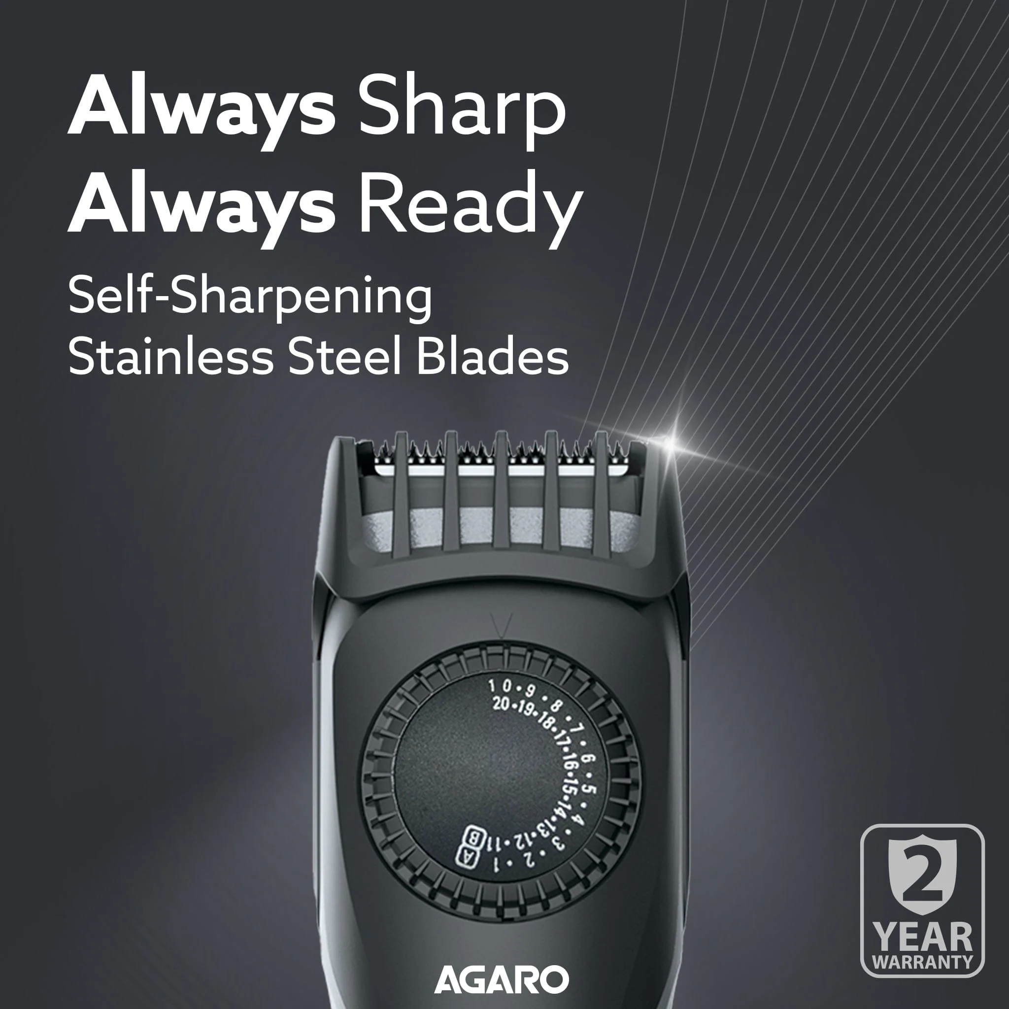 Beard Trimmer MT2525, Cordless ElectricBeard_Trimmer with Precision Dial, USB Rechargeable, 20 Length Settings Mustache Trimmer for Mens Gifts - Image 4