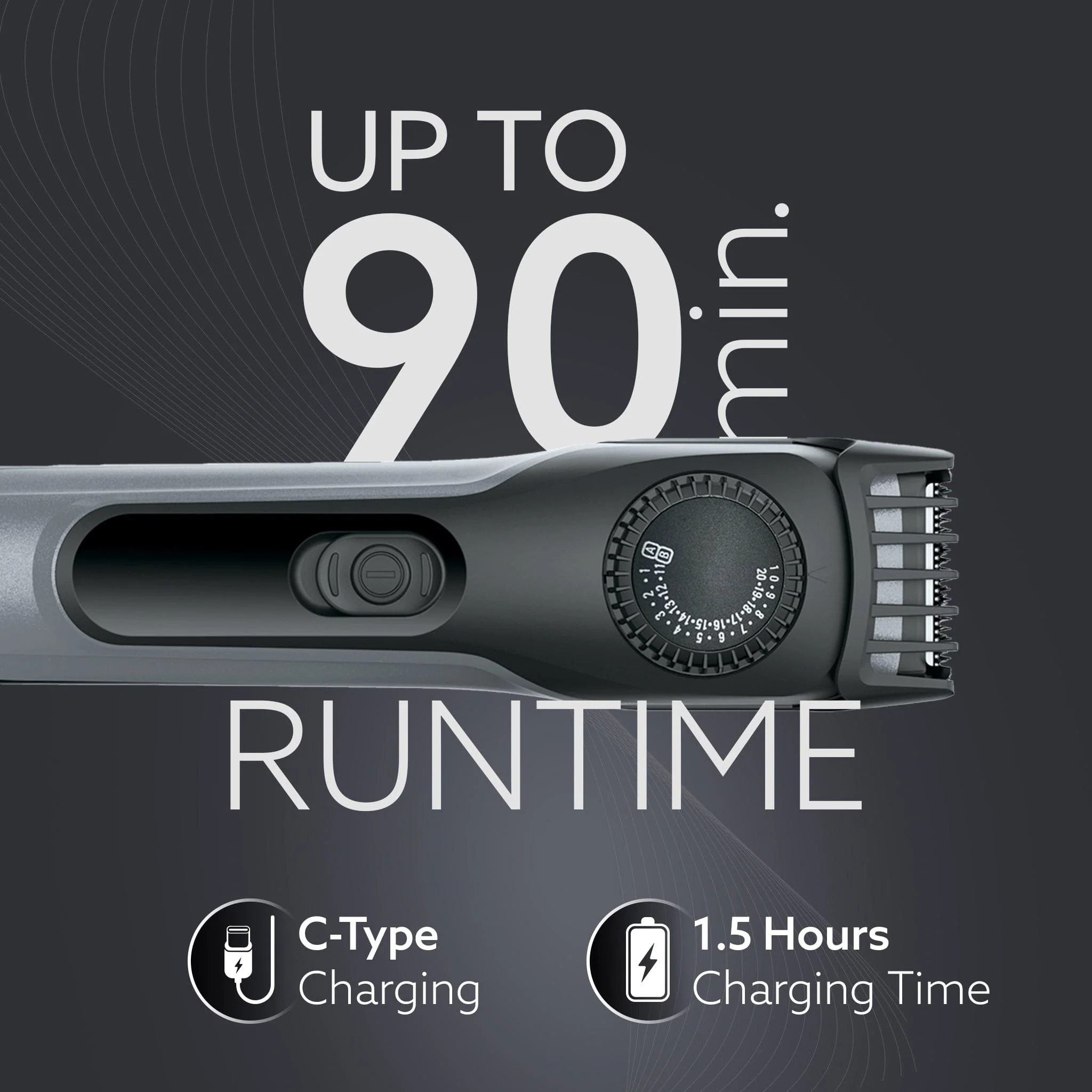 Beard Trimmer MT2525, Cordless ElectricBeard_Trimmer with Precision Dial, USB Rechargeable, 20 Length Settings Mustache Trimmer for Mens Gifts - Image 5
