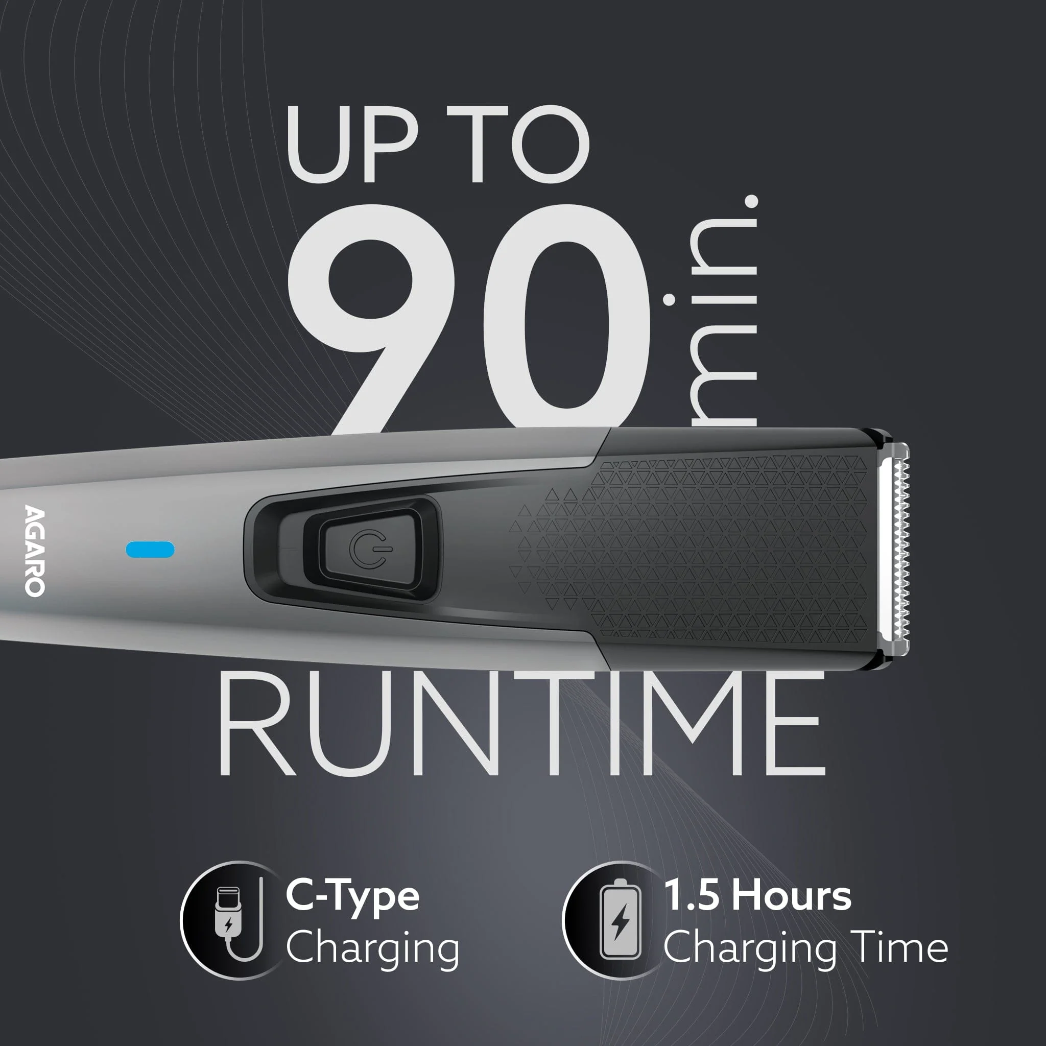 Beard Trimmer MT5005, 90 mins run time with Type C, 6 comb attachments, Self sharpening blades | Trimmer for Men - Image 4