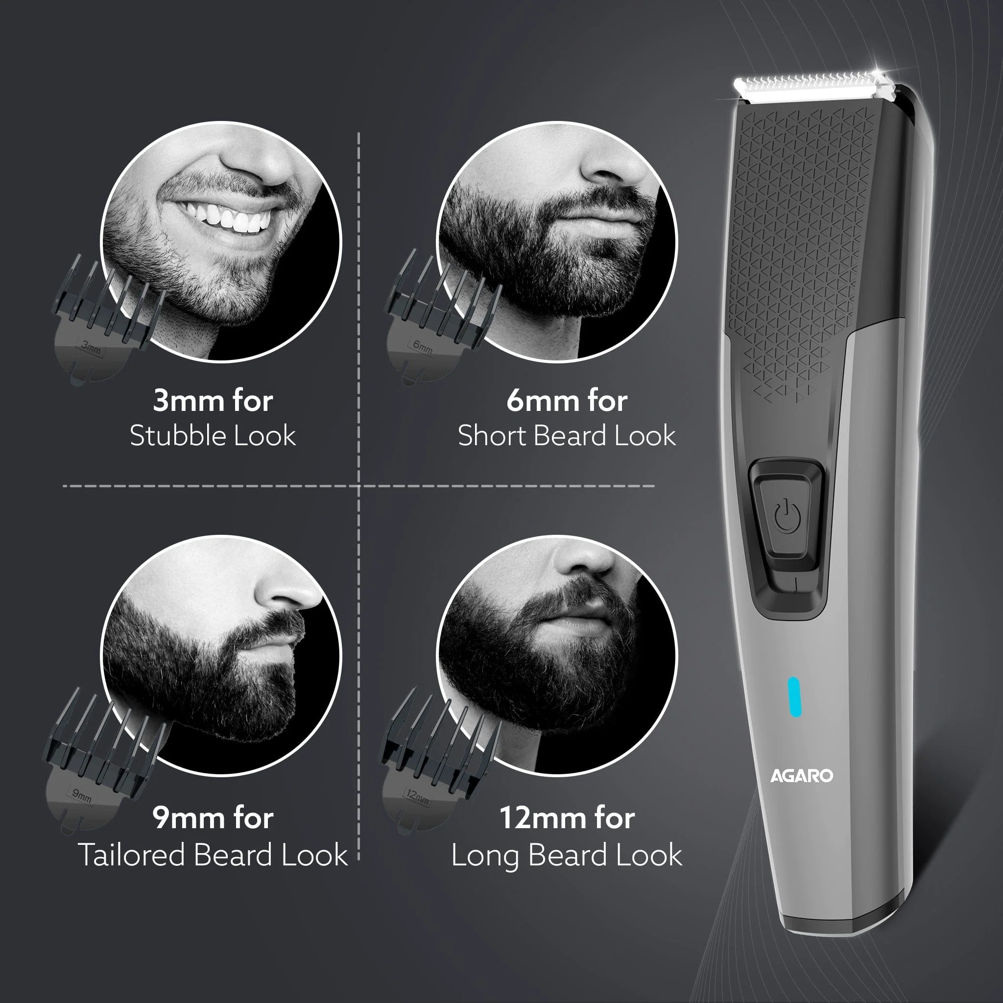 Beard Trimmer MT5005, 90 mins run time with Type C, 6 comb attachments, Self sharpening blades | Trimmer for Men - Image 5