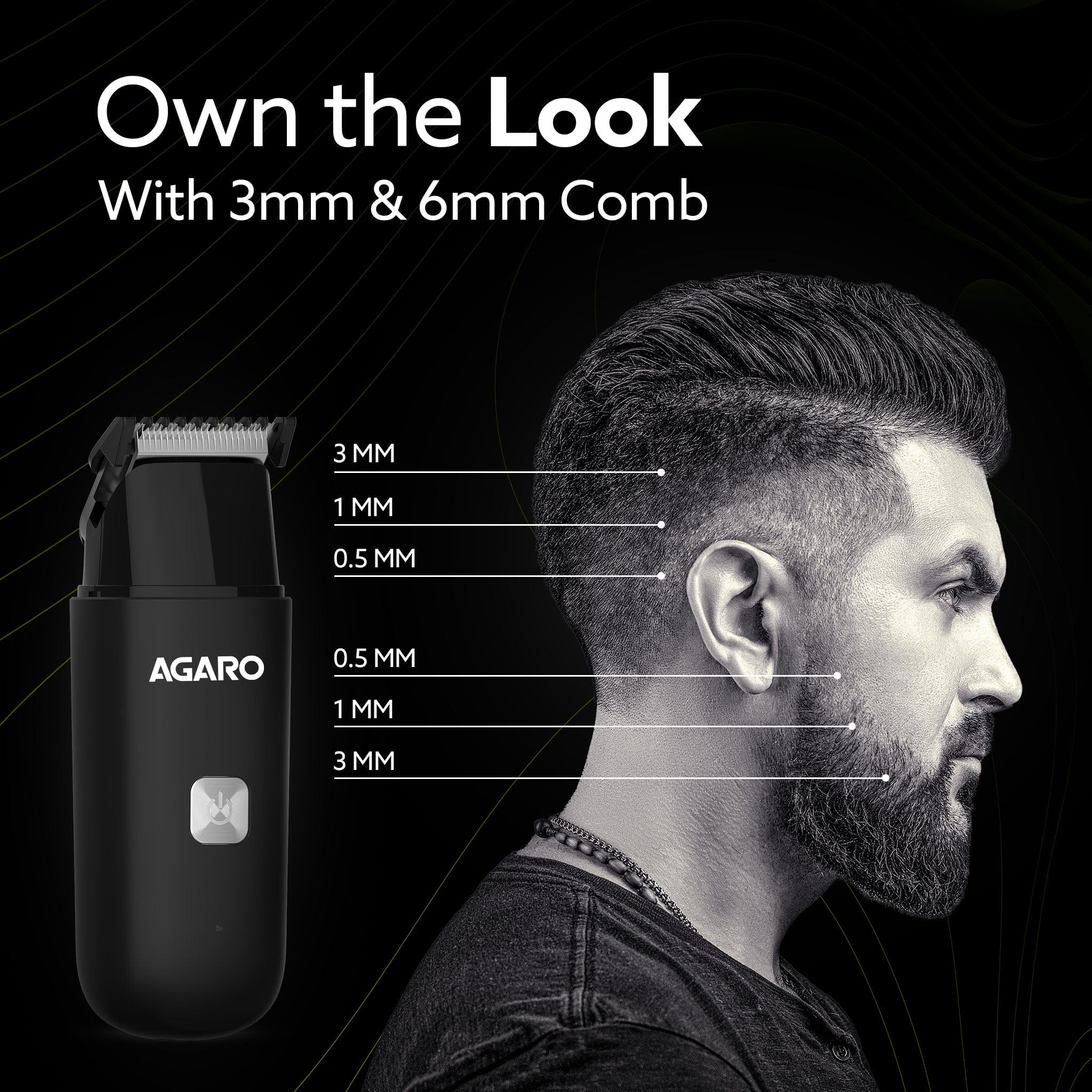 Beard Trimmer MT7007, 60 mins run time with Type C, 2pcs limit comb - 1mm & 3mm, Protective Cap, Washable Trimmer Head | Trimmer for Men - Image 6