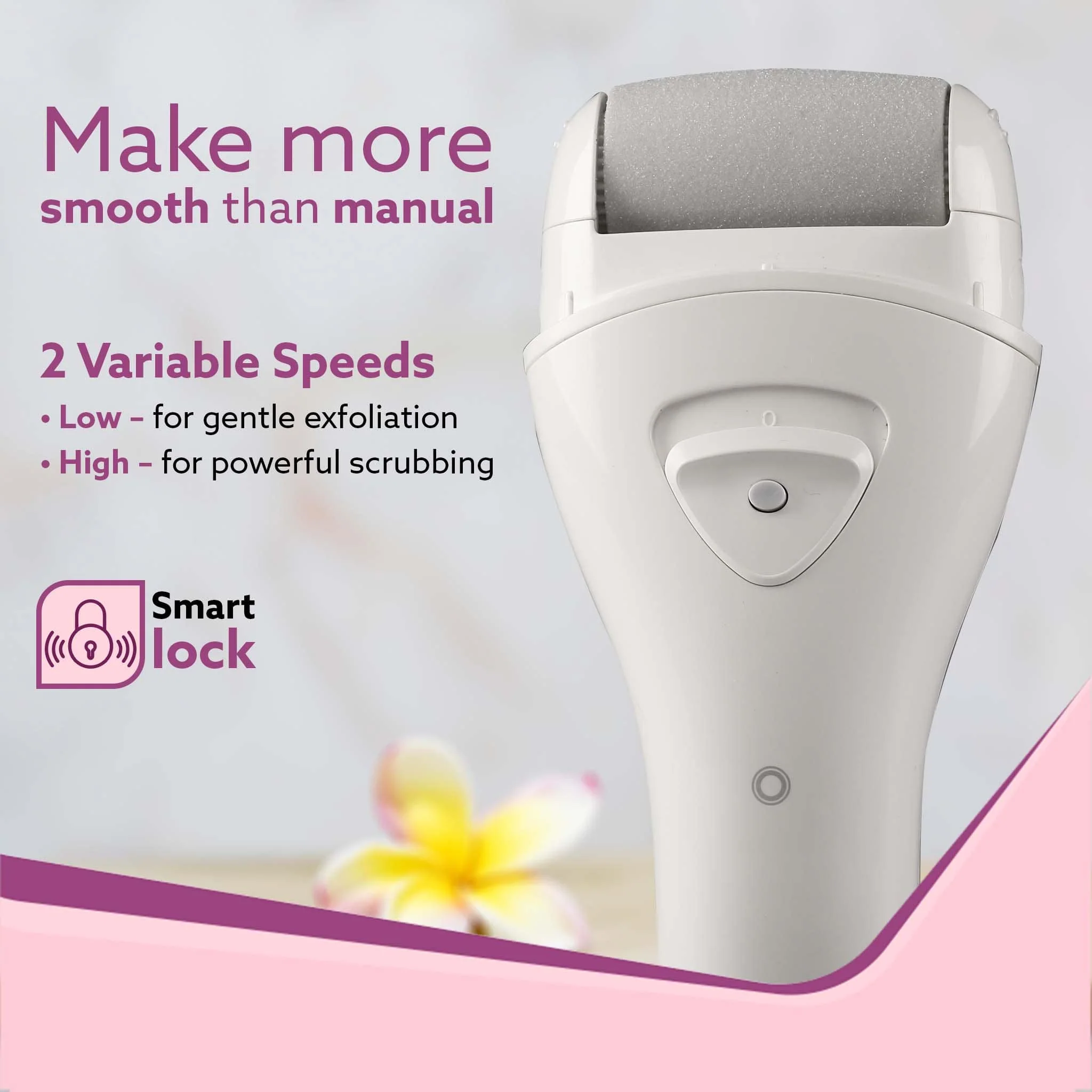 CR3001 Callus Remover with 3 Interchangeable Head Rollers, Rechargeable for Foot Care, Callus & Dead Skin Removal - Image 3