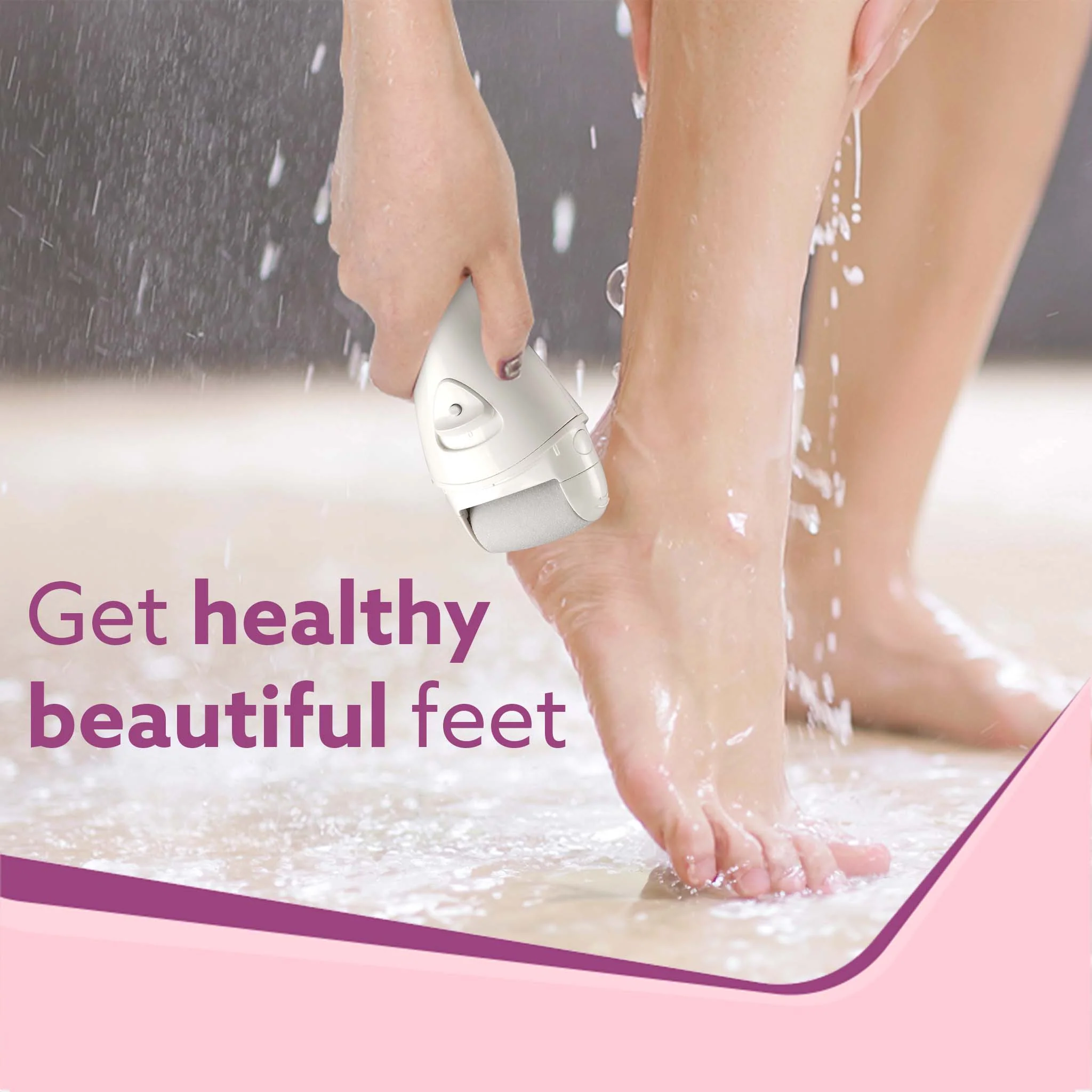 CR3001 Callus Remover with 3 Interchangeable Head Rollers, Rechargeable for Foot Care, Callus & Dead Skin Removal - Image 4