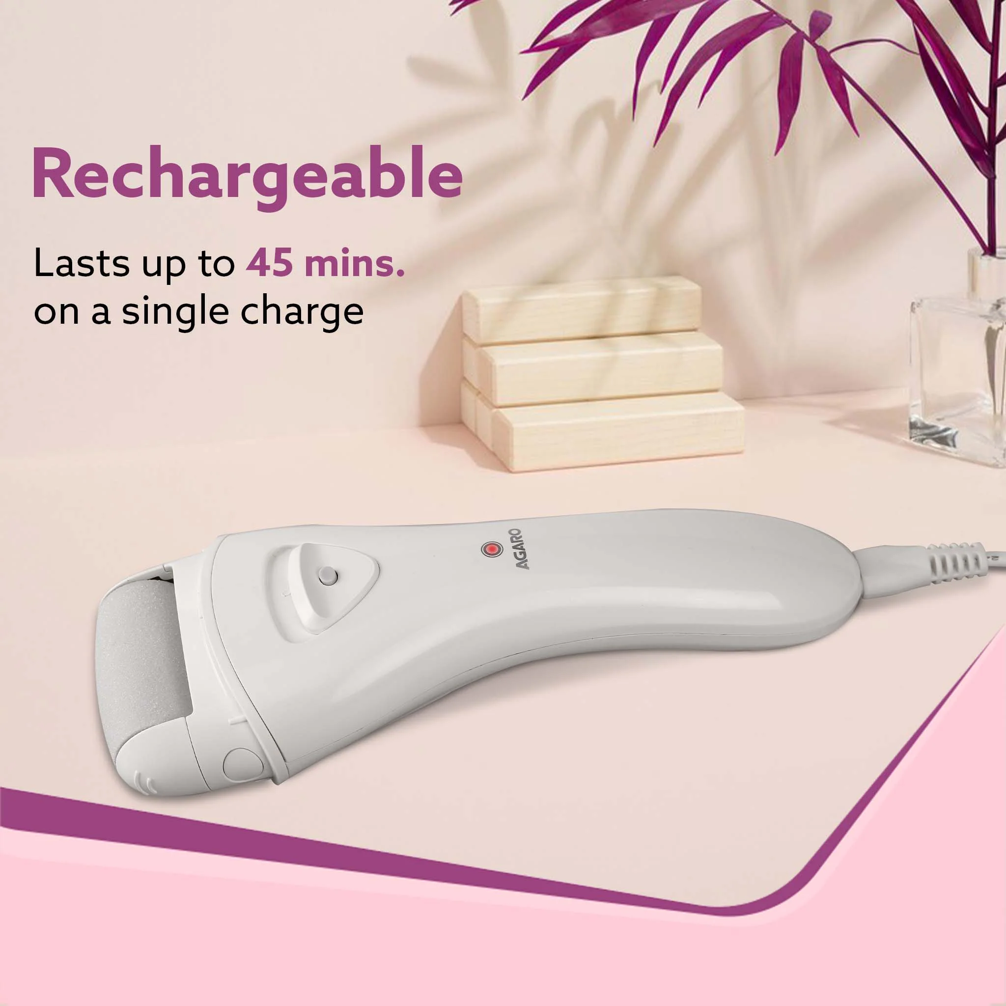 CR3001 Callus Remover with 3 Interchangeable Head Rollers, Rechargeable for Foot Care, Callus & Dead Skin Removal - Image 5