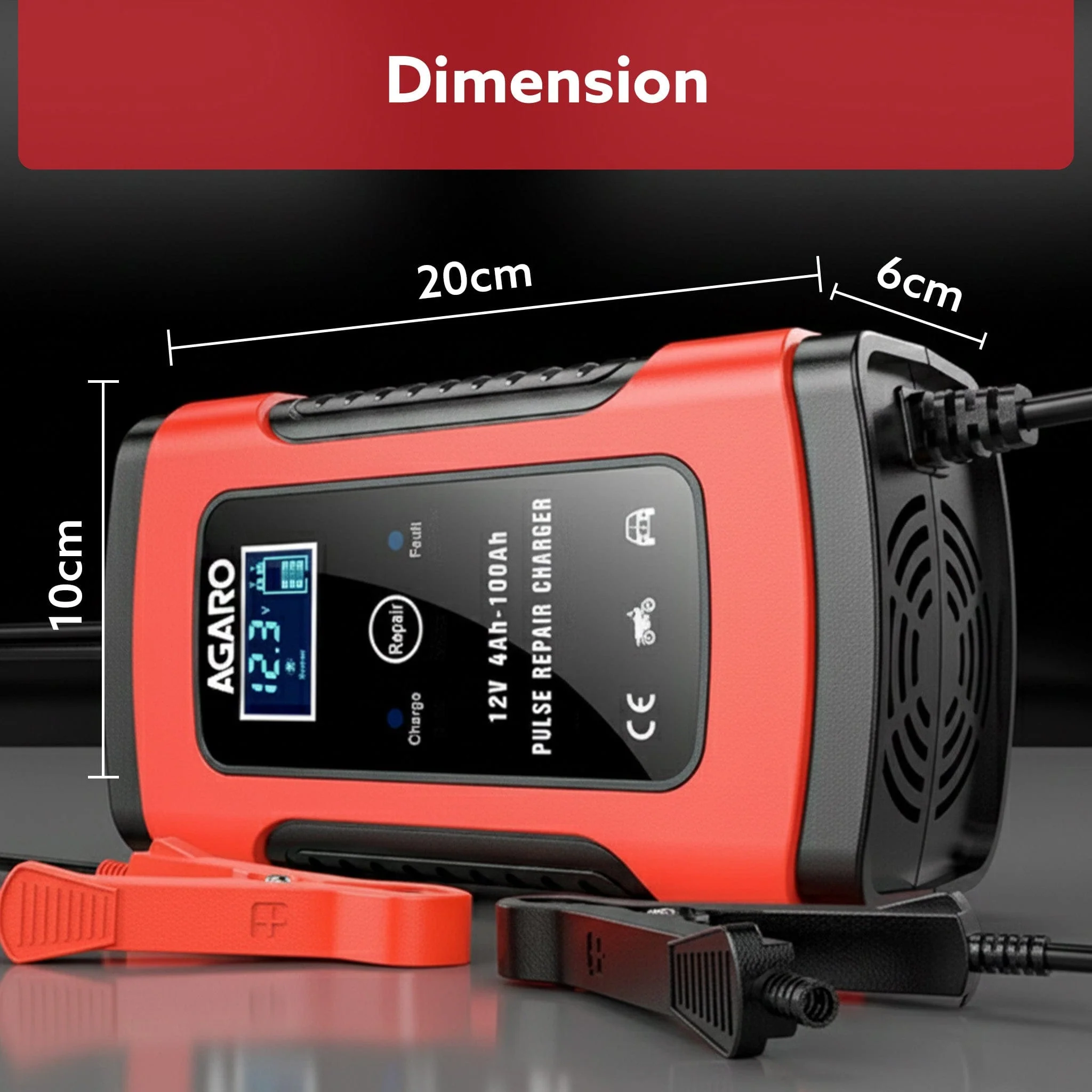 Car Battery Charger, 12V, 5A, Fully Automatic, Smart Car & Bike Battery Charger & Maintainer, Pulse Repair, LCD Display, Temperature Control, for AGM, Gel, Calcium & Wet Lead-Acid Batteries - Image 8
