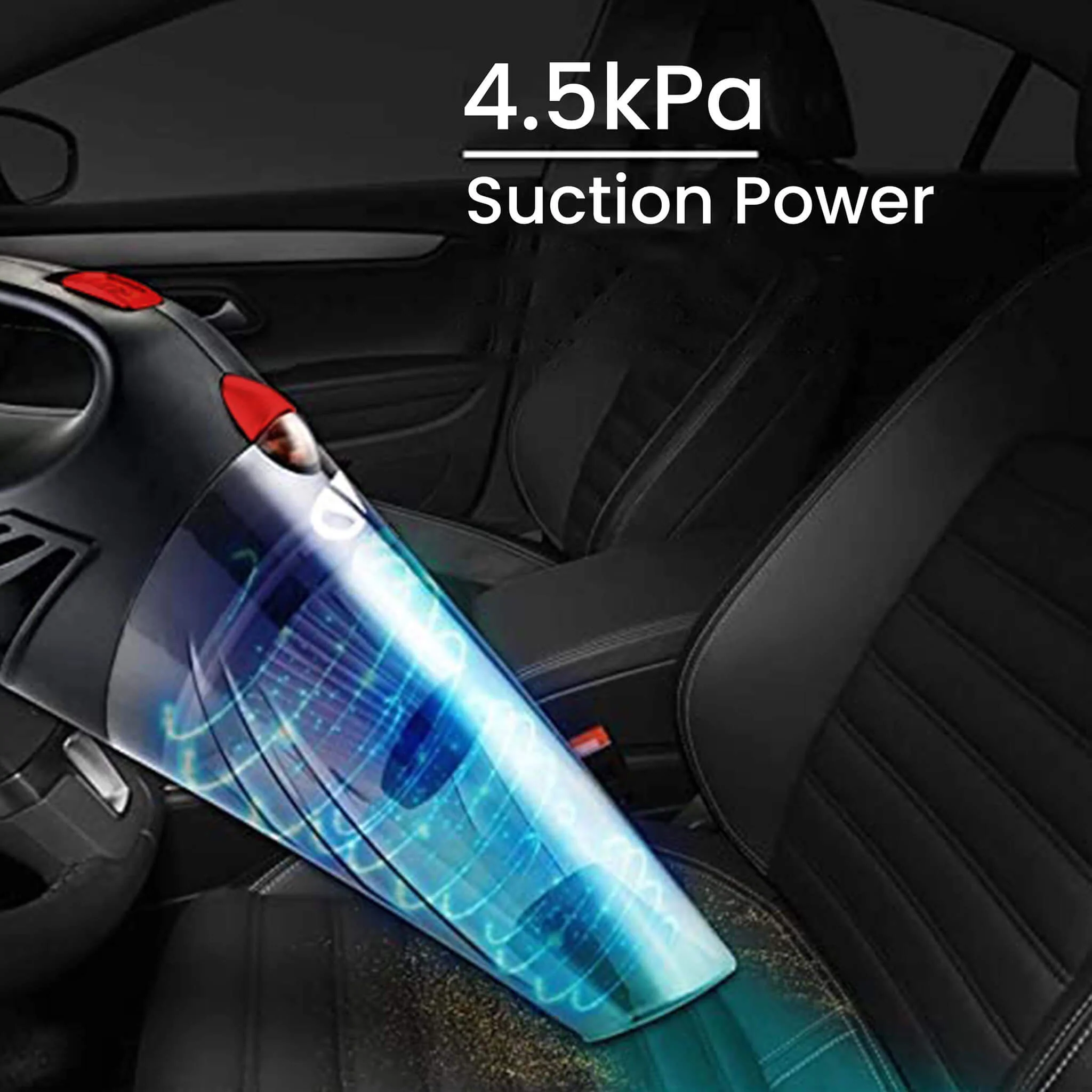 CV1077 Car Vacuum Cleaner, Portable, Handheld,12V DC /110W, 4.5KPA Power Socket, 14.7ft Long Cord, Stainless Steel Filter, Black - Image 5