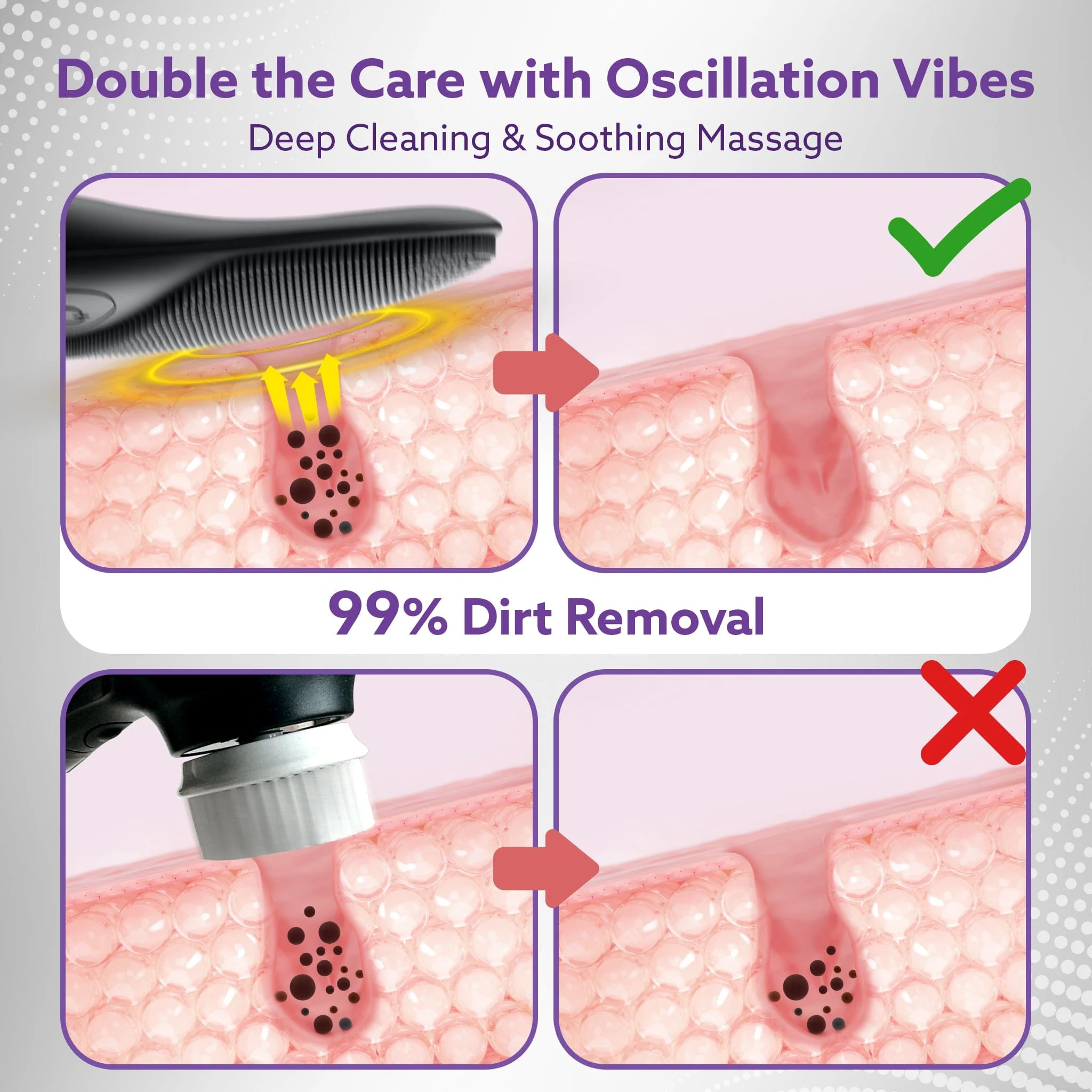 CM2407 Facial Cleansing Massager with Sonic Vibration Technique, 5 Cleaning Modes, Waterproof, Soft Silicone Bristles, Handheld, Black - Image 2