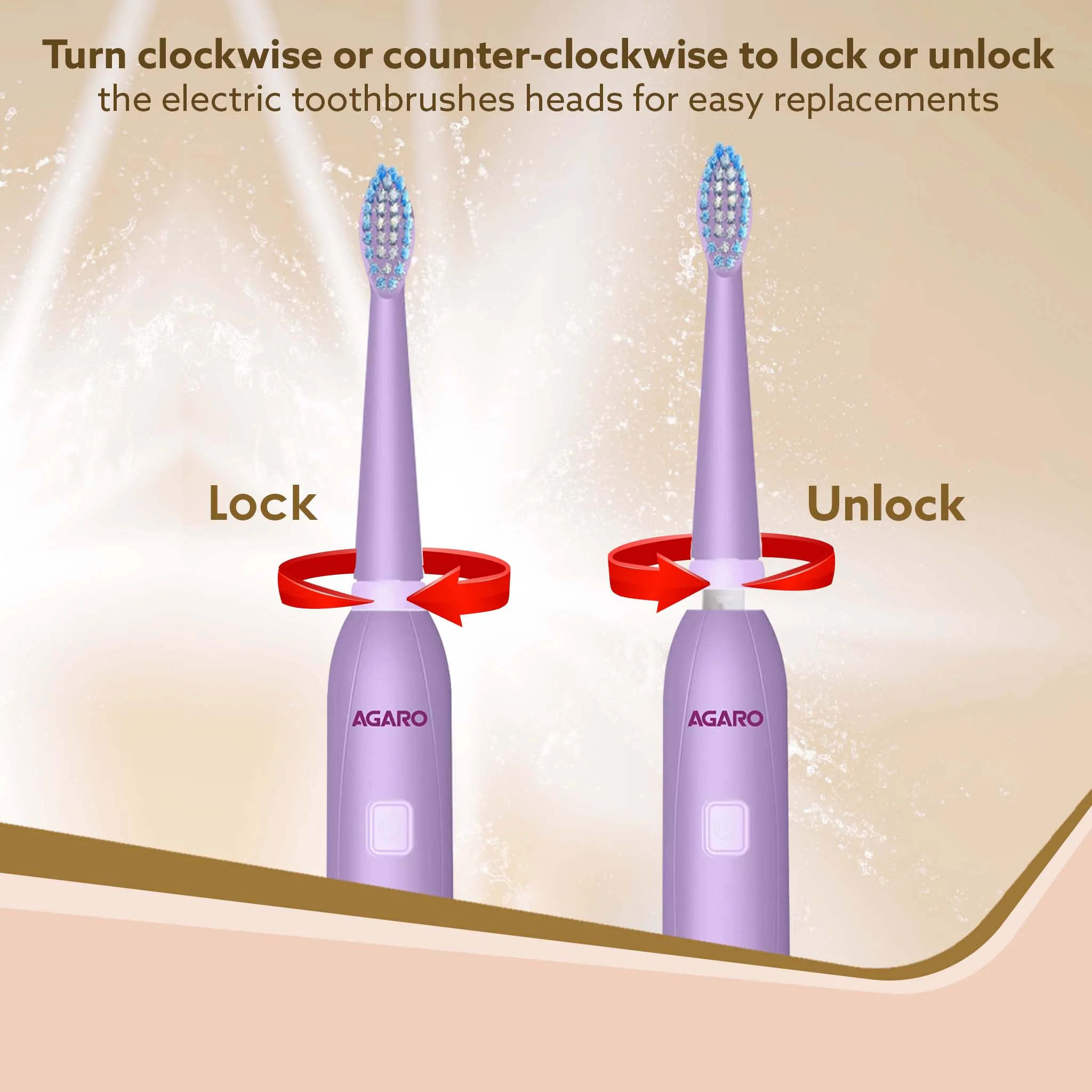 Cosmic Lite Refill Pack 4+1 pcs, Nylon Bristles, Washable, Purple - Image 4