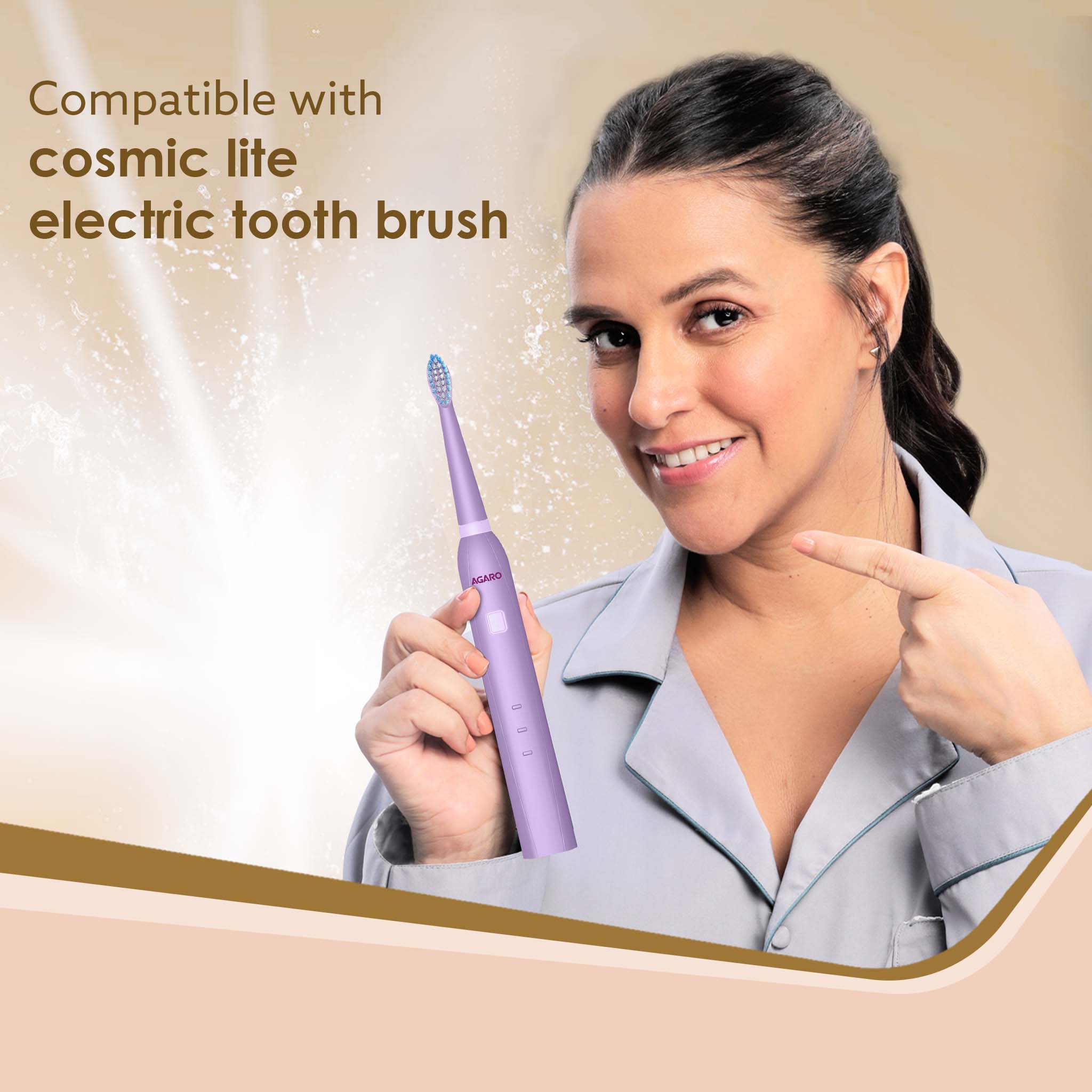 Cosmic Lite Refill Pack 4+1 pcs, Nylon Bristles, Washable, Purple - Image 6
