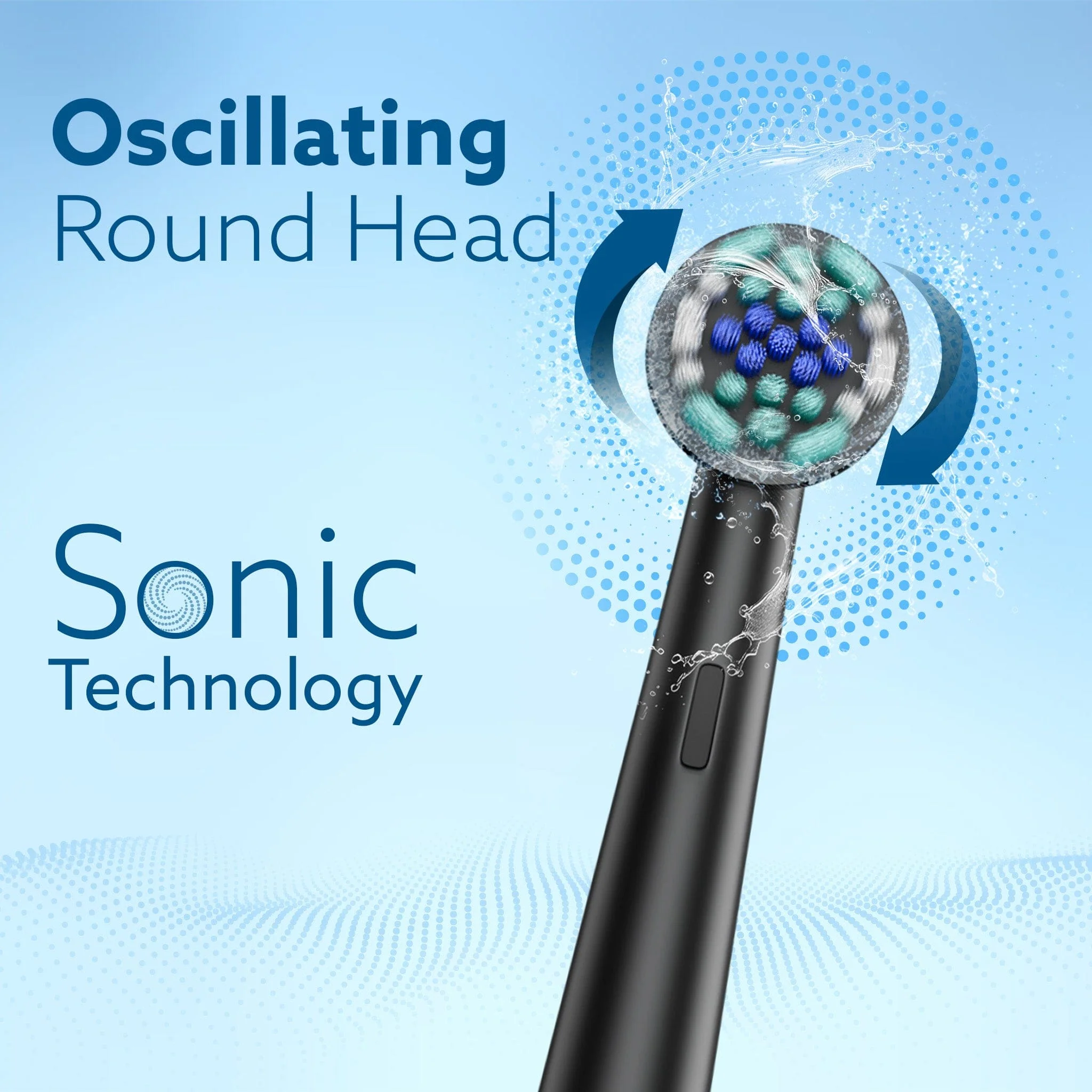 Cosmic Oscillating Electric Tooth Brush for Adults, Nylon Soft Bristles, Replaceable Brush Head, Rechargeable, Power Oscillating Toothbrush, Black - Image 7