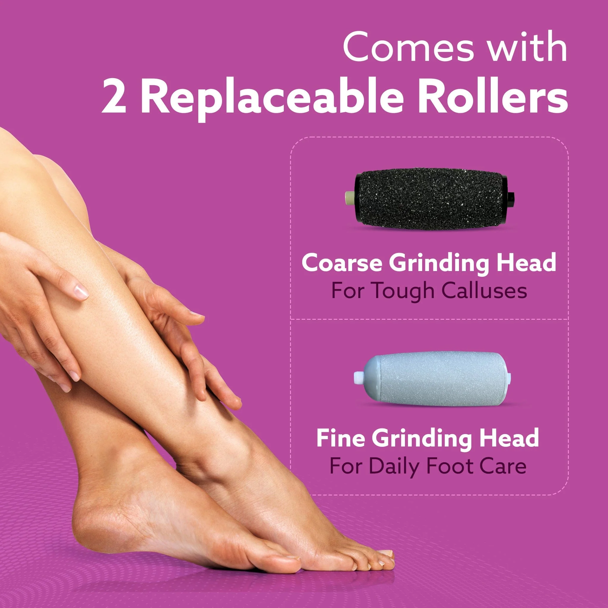 CR1414 Electric Callus Remover with 2 Replaceable Heads – Rechargeable Foot Scrubber for Dead Skin & Cracked Heels | Pedicure Machine with 120 Minutes Runtime - Image 6