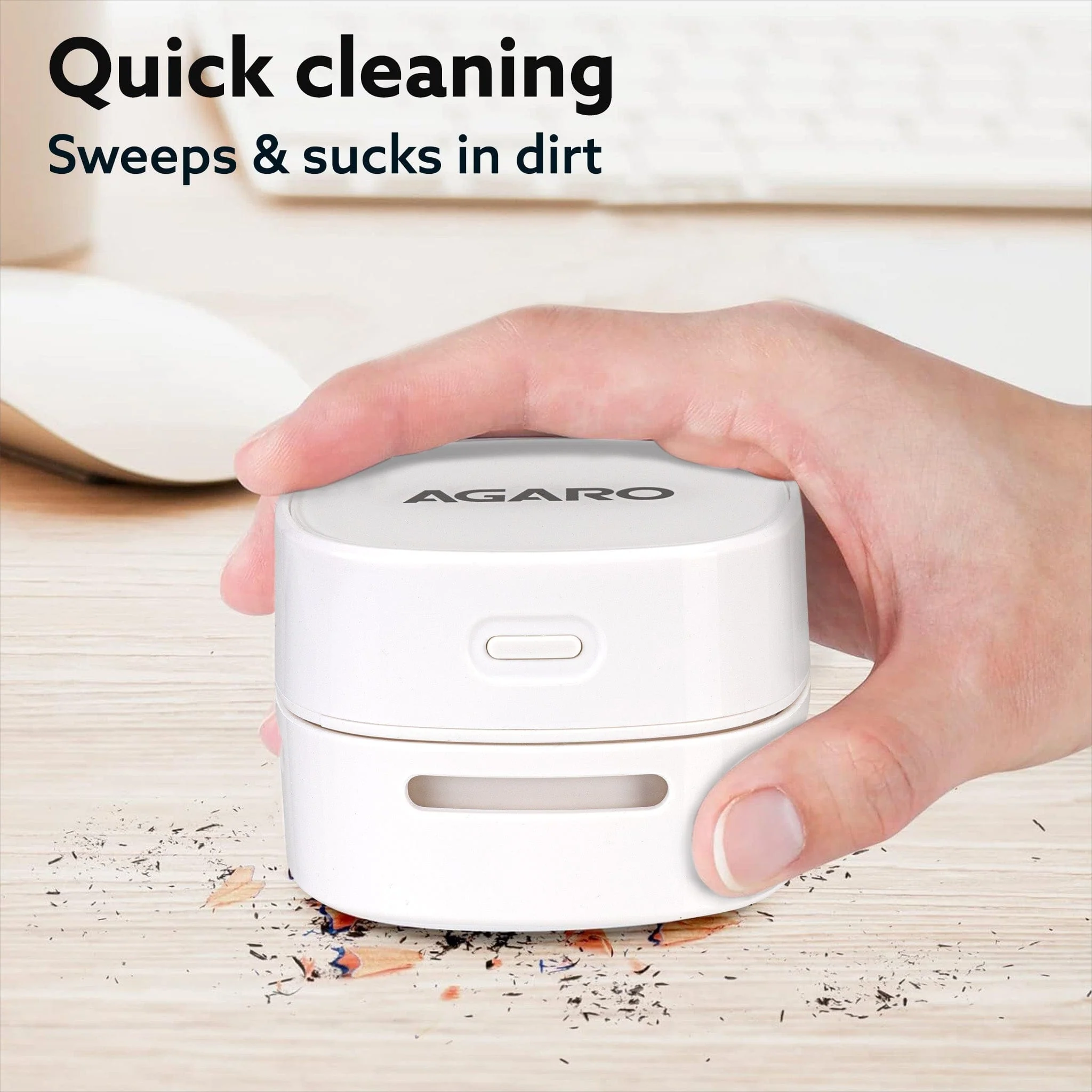 Crown Mini Desk Vacuum Cleaner, Mini Table dust Sweeper, High Endurance up to 150 mins, Cordless, For Table Cleaning, Home, School, Office - Image 2
