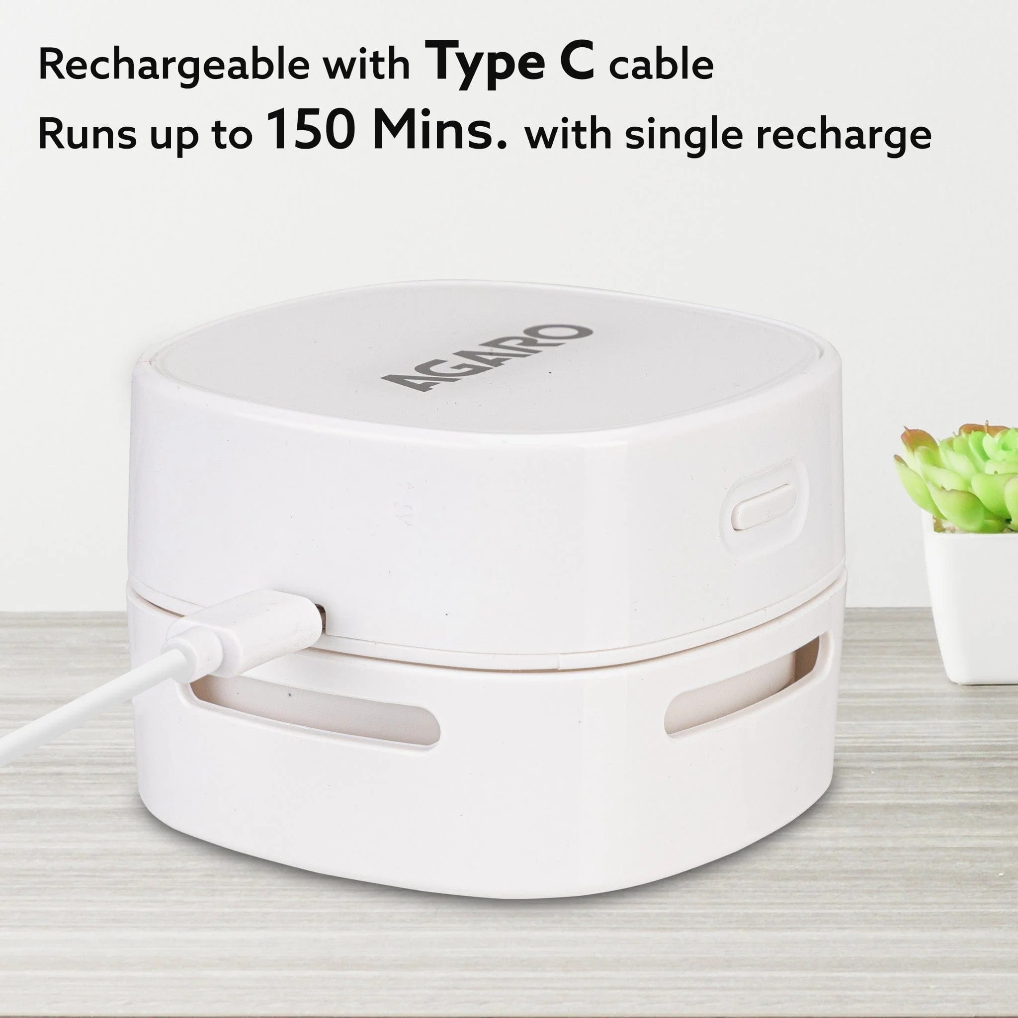 Crown Mini Desk Vacuum Cleaner, Mini Table dust Sweeper, High Endurance up to 150 mins, Cordless, For Table Cleaning, Home, School, Office - Image 4