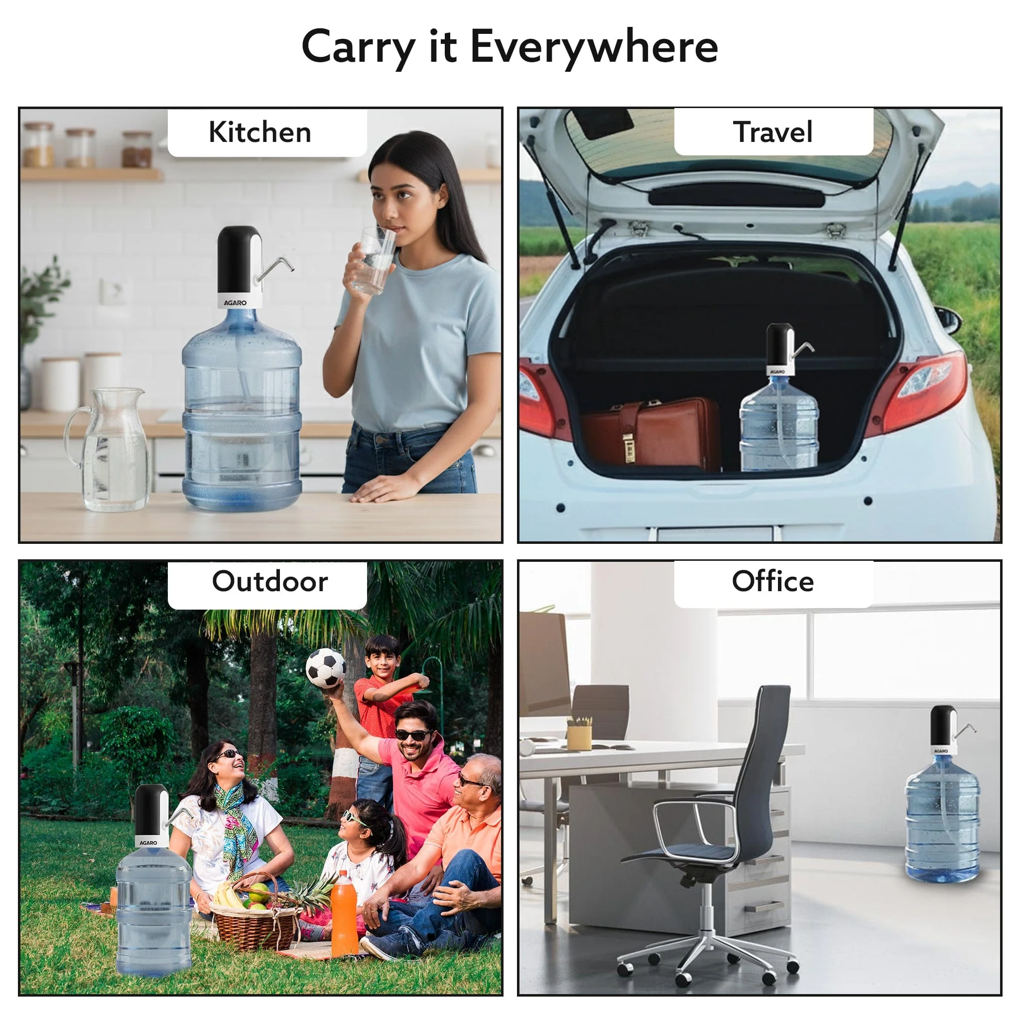 Delite Electric Water Dispenser Pump for 20 Litre Water Bottle | USB Charging, Portable Automatic Drinking Water Pump for Home, Office, Travel & Kitchen, Camping, Party - Image 6