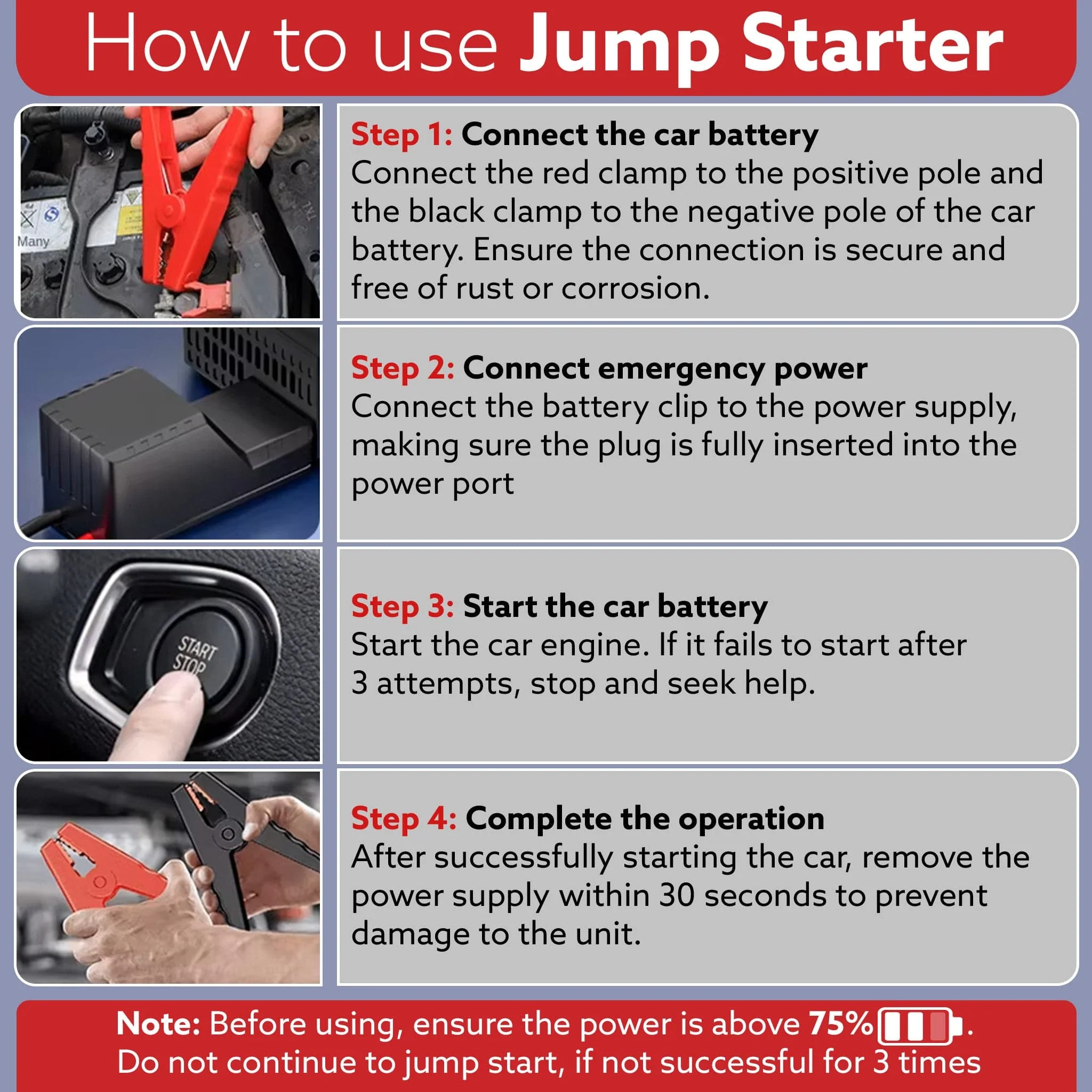 Regal Tyre inflator & Jump Starter, For Cars & Bikes, 12V, Upto 150 PSI, 10000 mAH Powerful Battery, LED Light, Digital Display, Multiple Nozzles - Image 7
