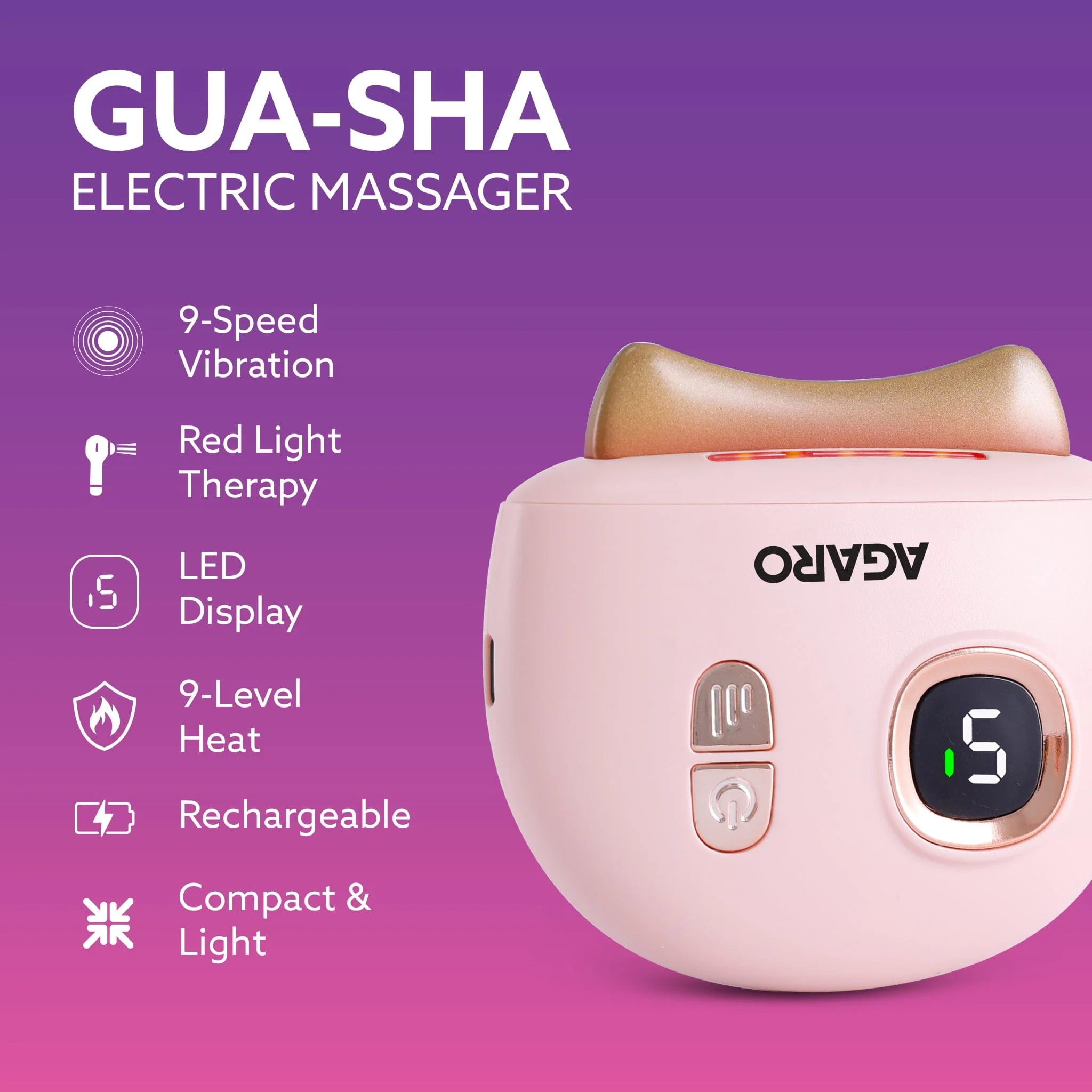 Electric Gua Sha Massager 1719 blends traditional skincare with modern tech. With 9 modes, red light therapy, sonic pulses, and heat therapy, it helps reduce acne, smooth wrinkles - Image 2