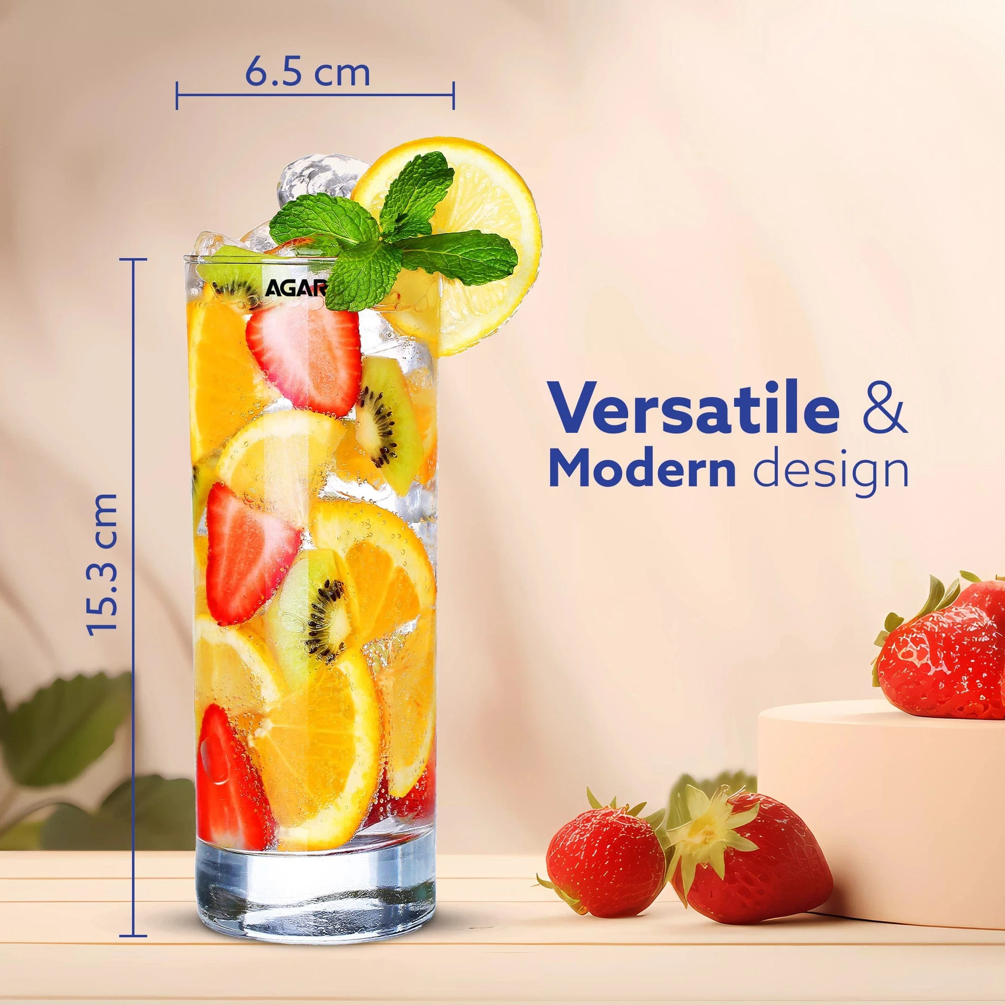 Elegant 290 ml Glasses Set of 6, Transparent Drinking Water Glass Set, Glass Tumbler for Water, Cold Drink, Juice, Dishwasher Safe, for Daily Use & Gifting - Image 6