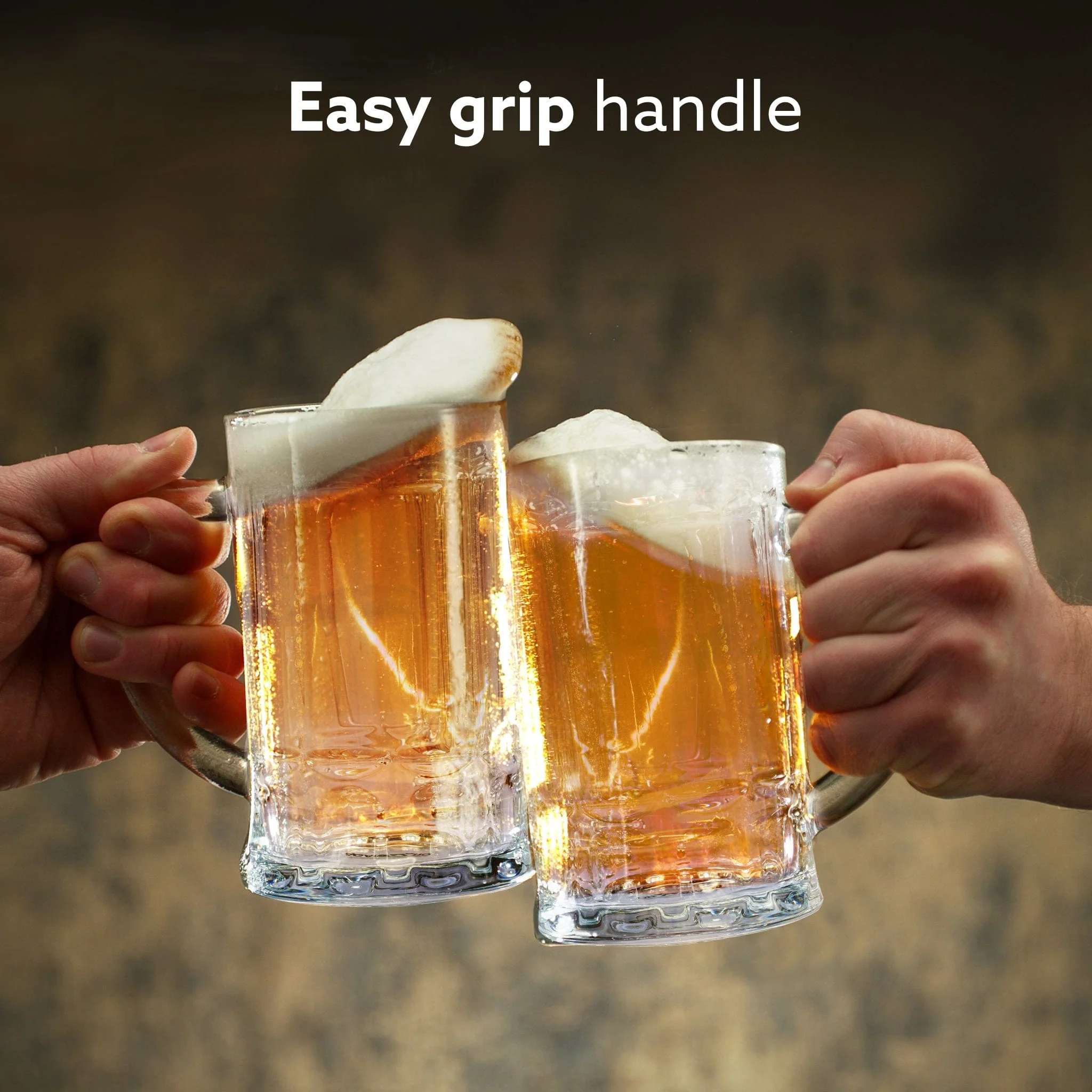 Elegant Beer Mug, Set of 2, 397ml Each, Transparent, Serves Beer, Juice, Mocktail, Cocktail, Drinking Glass with Handle - Image 3