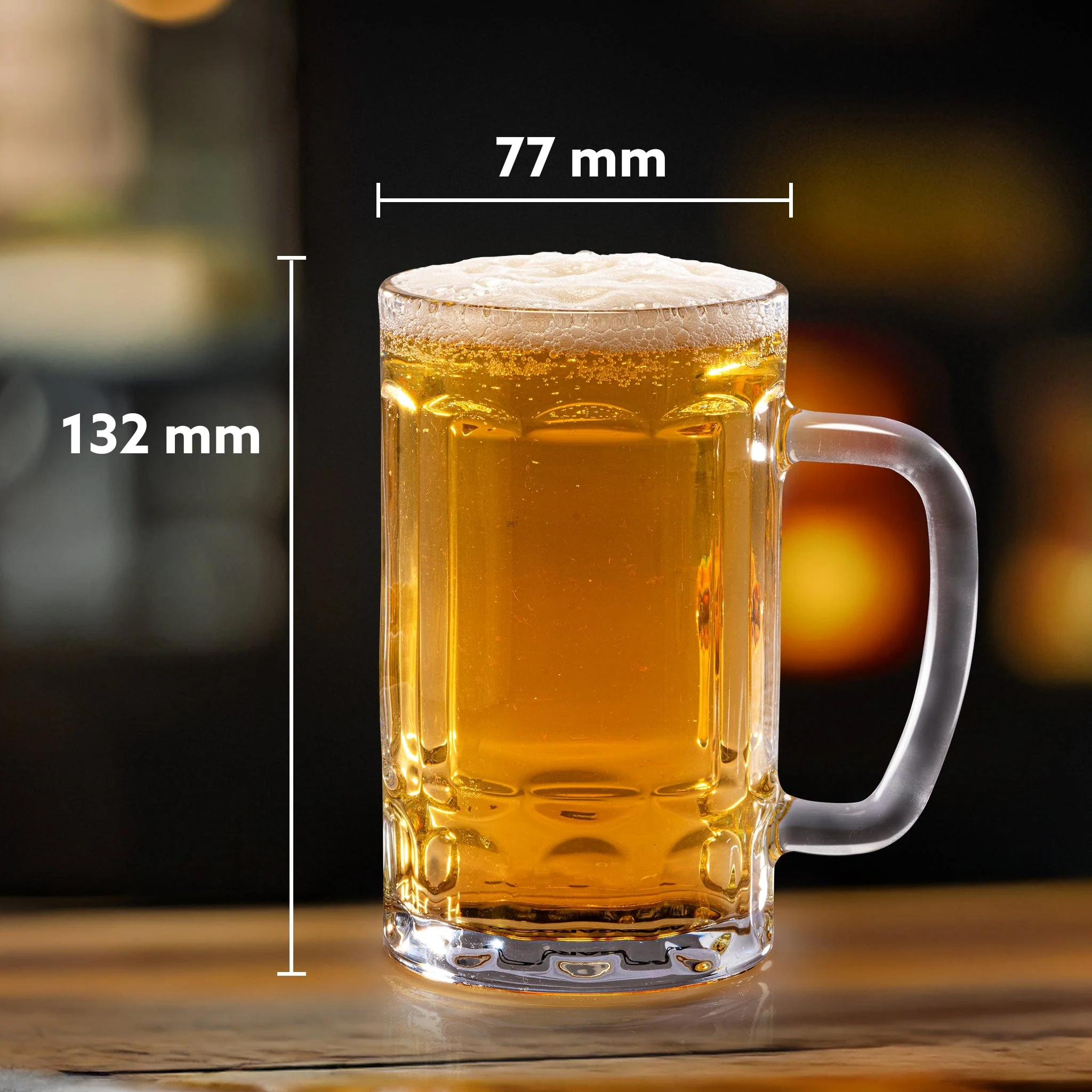 Elegant Beer Mug, Set of 2, 397ml Each, Transparent, Serves Beer, Juice, Mocktail, Cocktail, Drinking Glass with Handle - Image 5