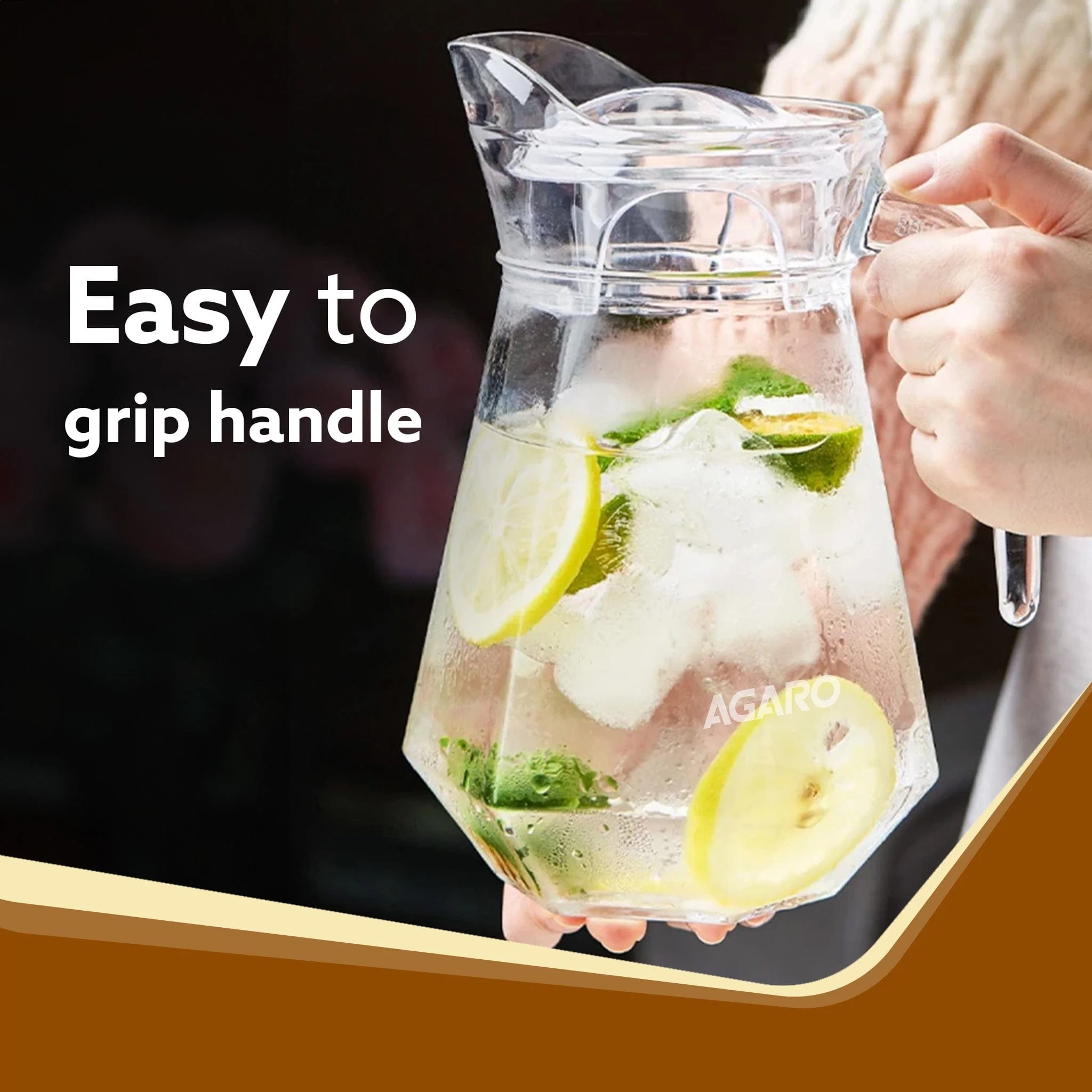 Elegant Glass Pitcher Jug 1.1L, Transparent Beverage Carafe for Home, Office, Pitcher for Serve Water, Milk, Juice, Beverage, Lassi, Cocktail - Image 4