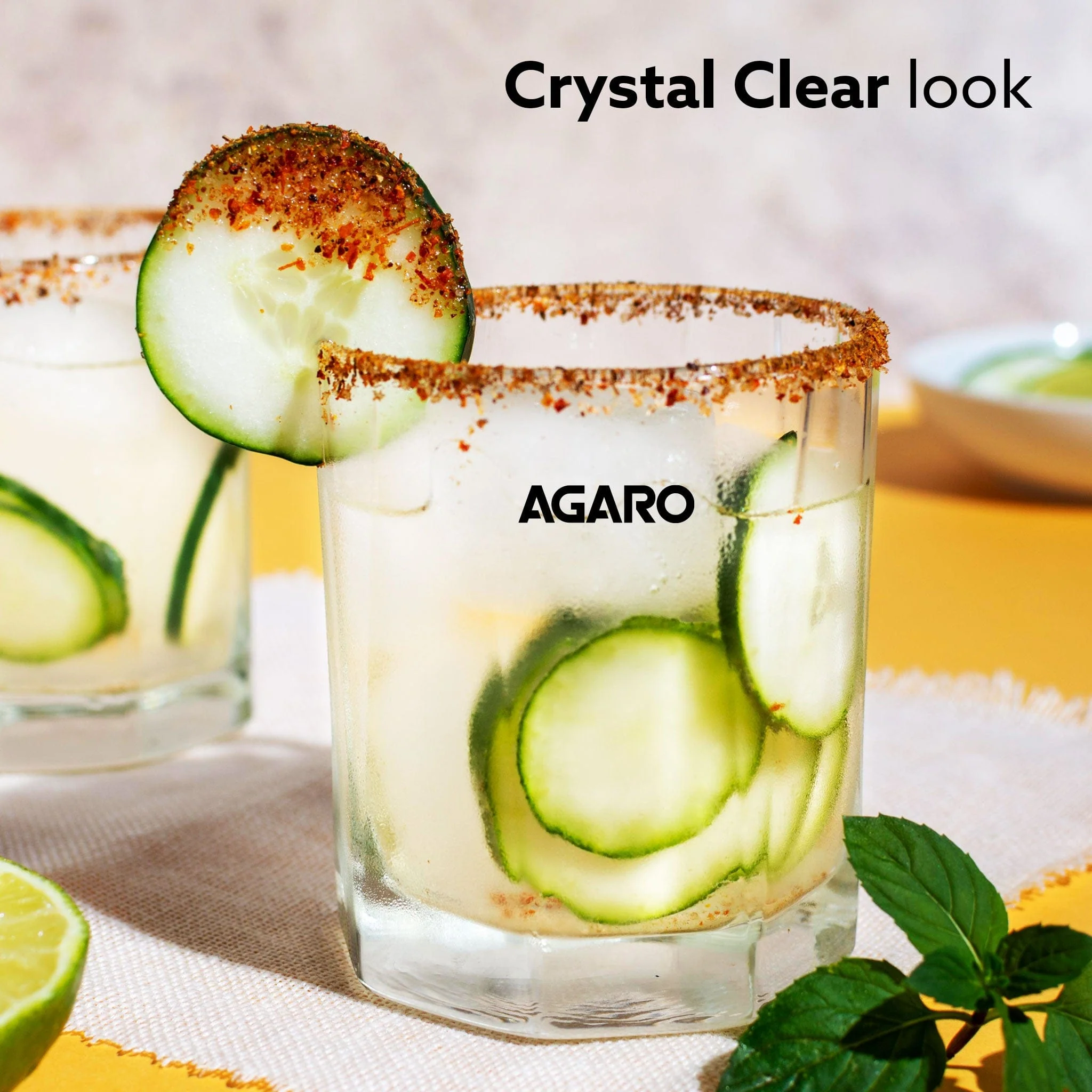 Elegant Octagonal Glass 200ml set of 6, Juice and Water Drinking Glass Transparent - Image 5