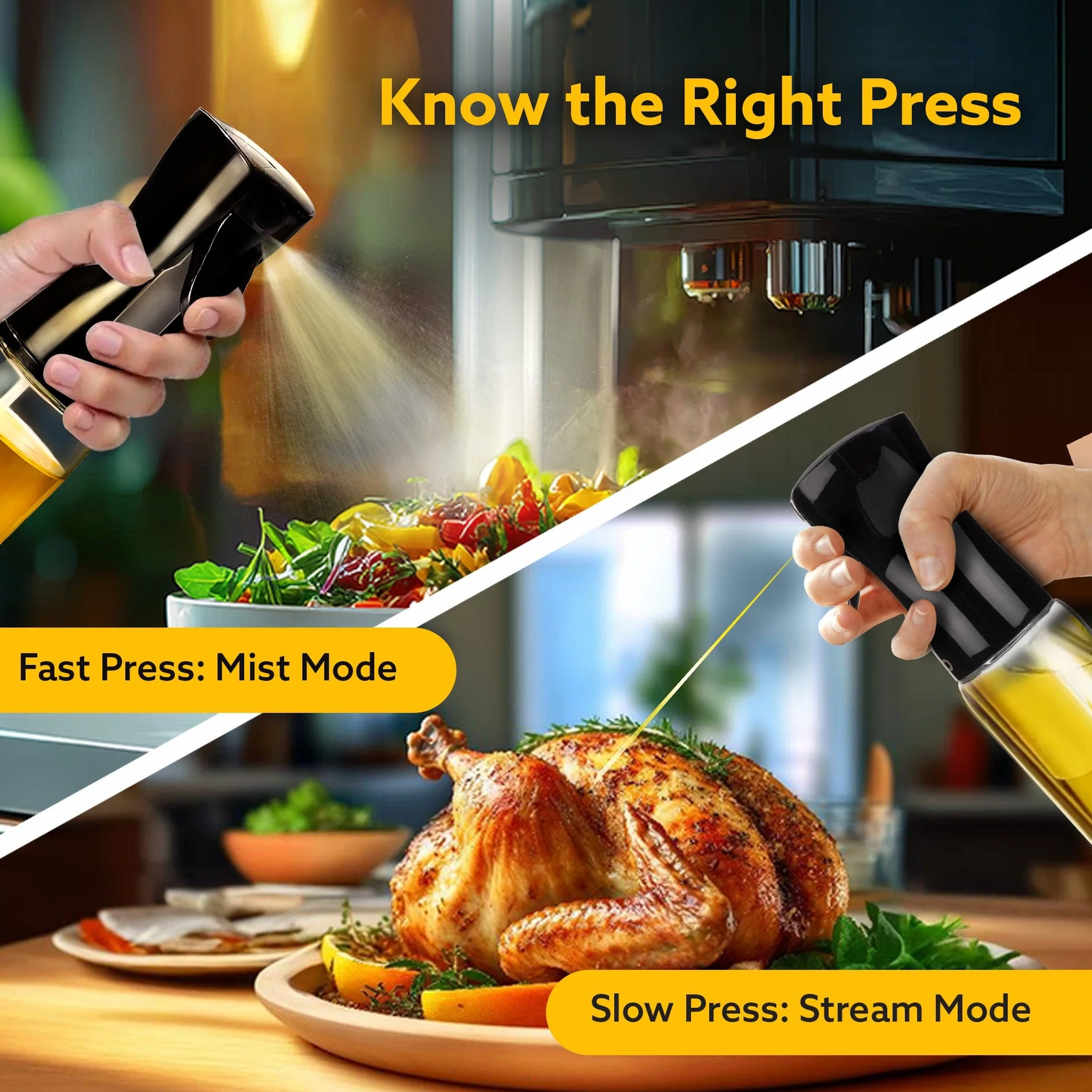 Elegant Oil Sprayer For Cooking, 200 Ml, Glass Body, Refillable Cooking Oil Spray Bottle, Oil Spritzer, Widely Used For Salad Making, Baking, Frying, Bbq, Portable,Brown - Image 3