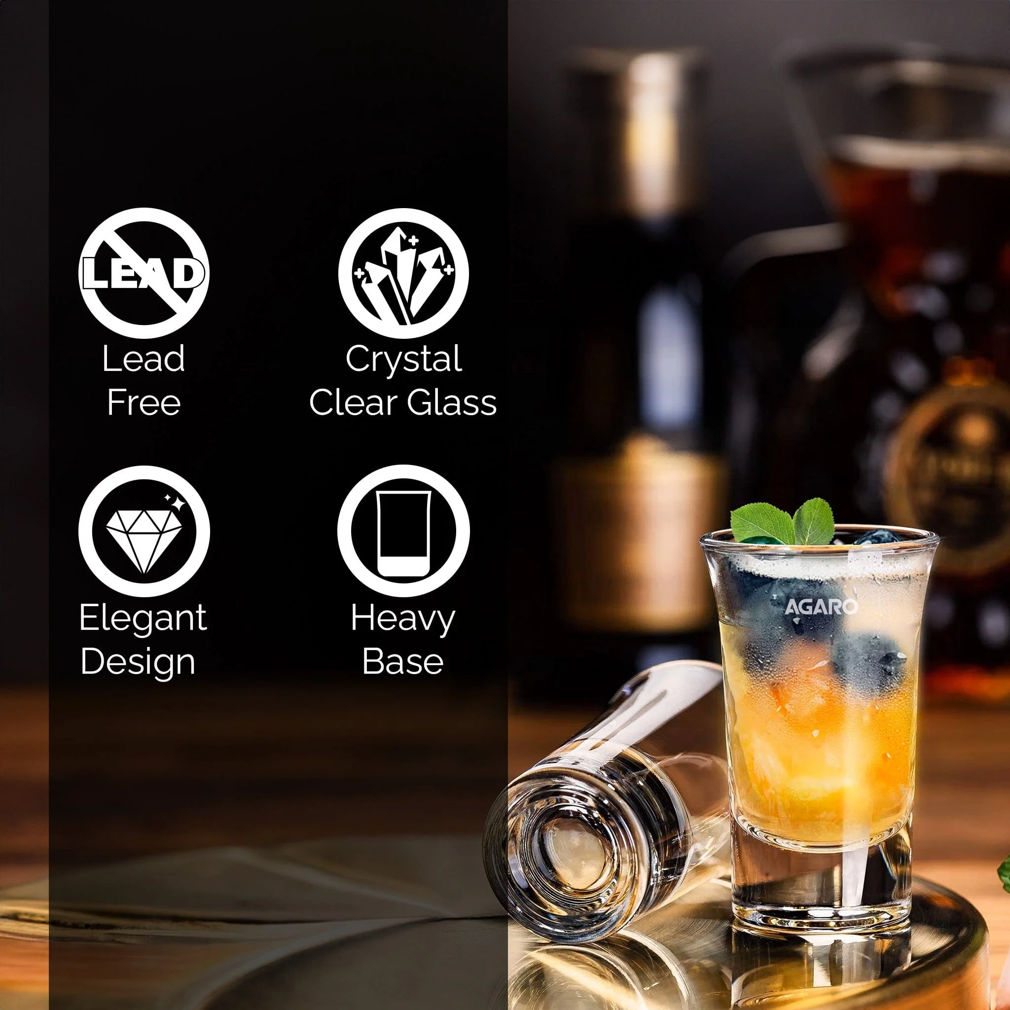 Elegant Shot Glass 45ml, Set of 6, Whisky Shot, Vodka Shot, Tequila Shot, Liquor Shot, Wine Tasting, Cocktail, Home, Bar - Image 2