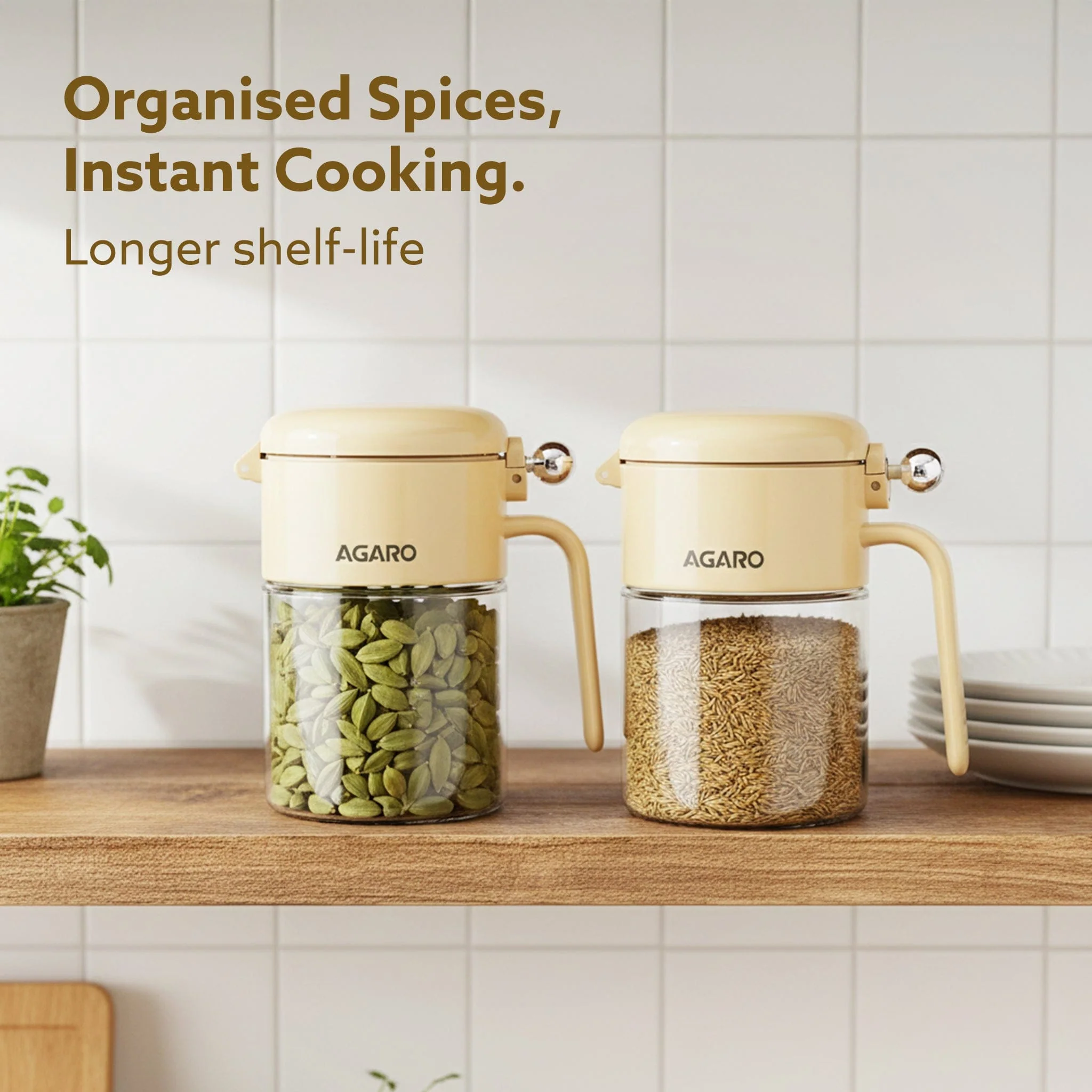Elegant Spice Jar 400ml, Airtight Glass Masala Brown Container with Secure Lid & Spoon, Versatile Seasoning & Storage Bottle for Kitchen, Leak Proof, For Spices, Herbs, Sugar & More - Image 5