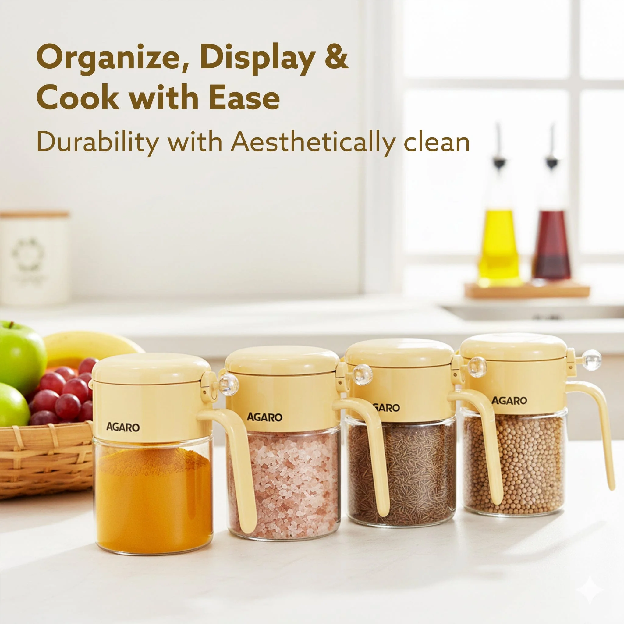 Elegant Spice Jar 400ml, Airtight Glass Masala Brown Container with Secure Lid & Spoon, Versatile Seasoning & Storage Bottle for Kitchen, Leak Proof, For Spices, Herbs, Sugar & More - Image 6
