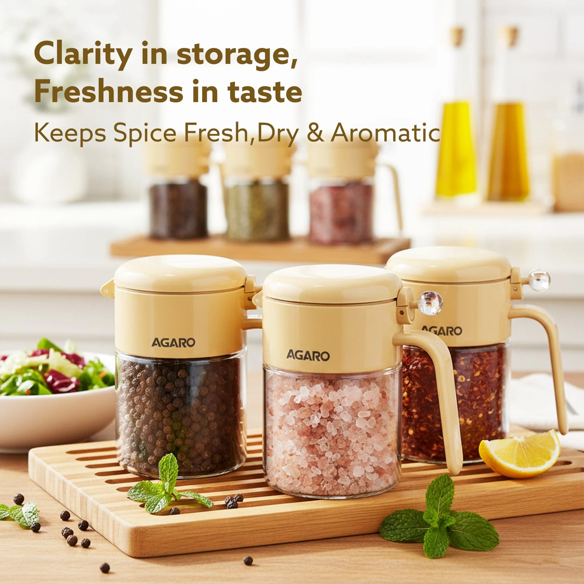 Elegant Spice Jar 400ml, Airtight Glass Masala Brown Container with Secure Lid & Spoon, Versatile Seasoning & Storage Bottle for Kitchen, Leak Proof, For Spices, Herbs, Sugar & More - Image 7