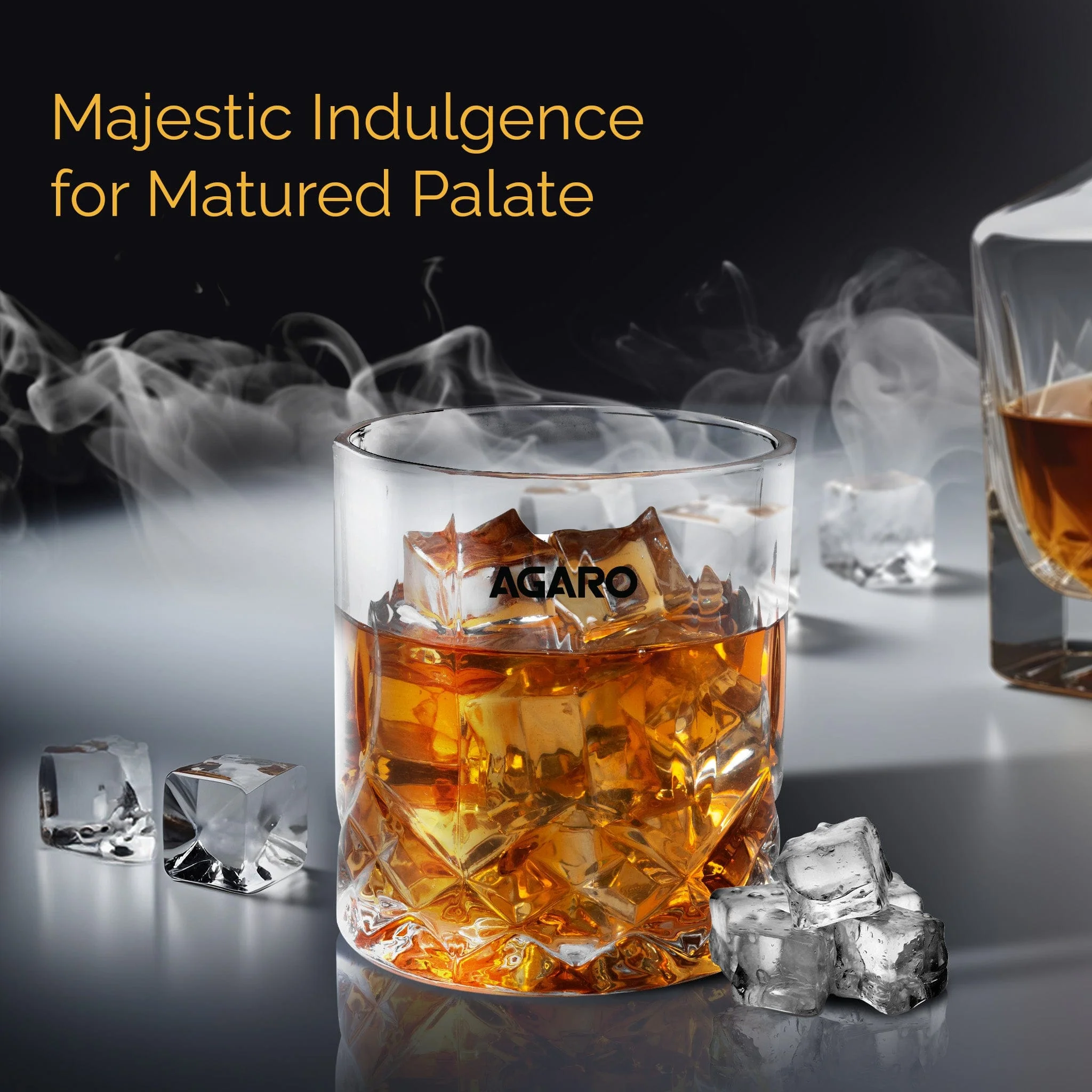 Elegant Whiskey Glass, Set of 6, 325ML, Diamond Cut Design, Crystal Clear, Perfect for Scotch, Whisky, Bourbon, Liquor, Wine, Cocktail Drinks - Image 2