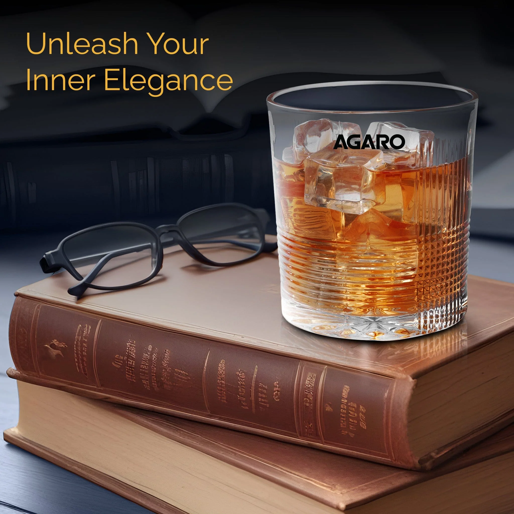 Elegant Whiskey Glass, Set of 6, 325ML, Ribbed Design, Crystal Clear,  Perfect for Scotch, Whisky, Bourbon, Liquor, Wine, Cocktail Drinks , Stylish Design - Image 5