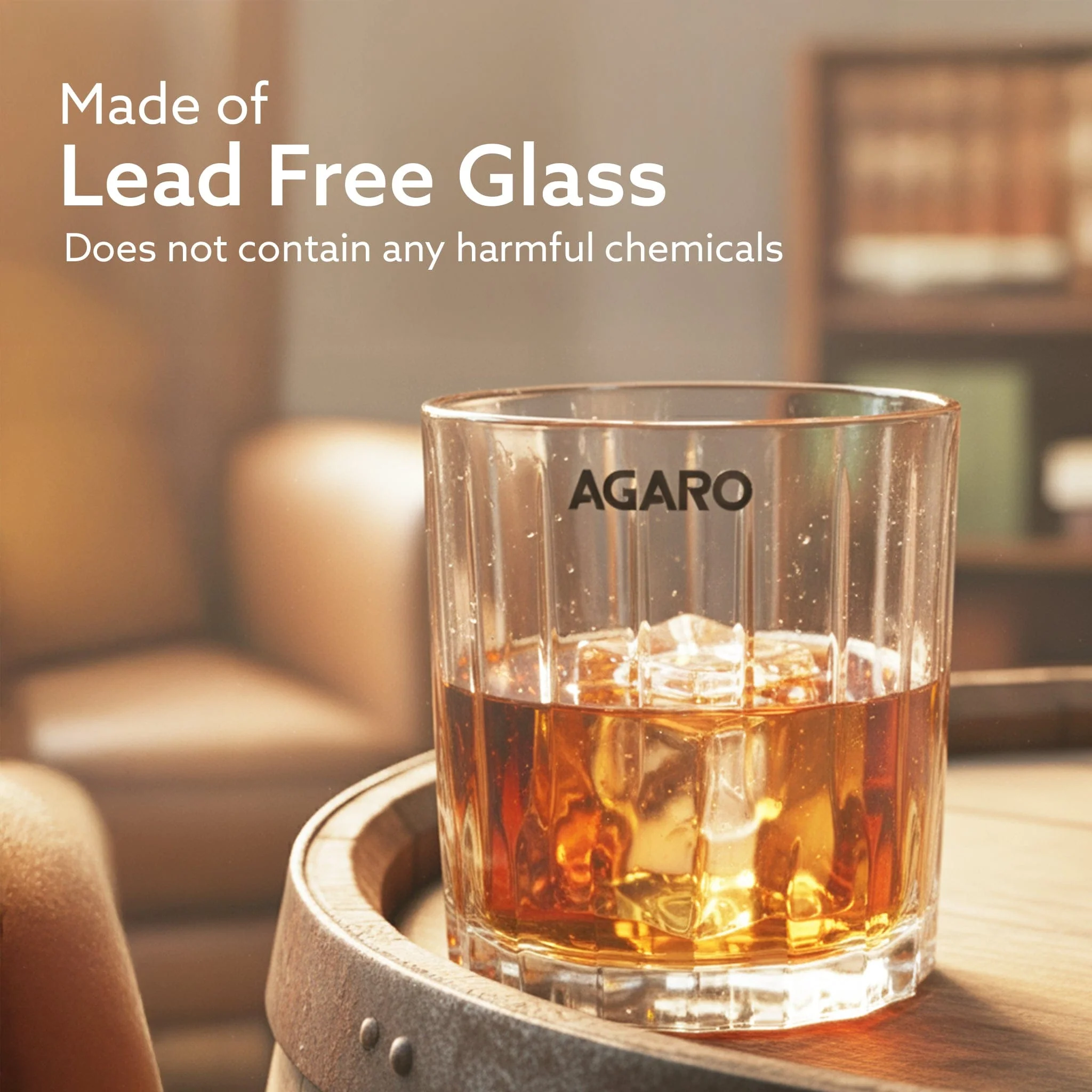 Elegant Whiskey Glass, Set of 6, 325ML, Vertical Stripe Cut Design, Crystal Clear Tumbler Set, Home, Bar Drinking Glass Set for Scotch, Whisky, Bourbon, Liquor, Wine, Cocktail Drinks, Gifting - Image 3