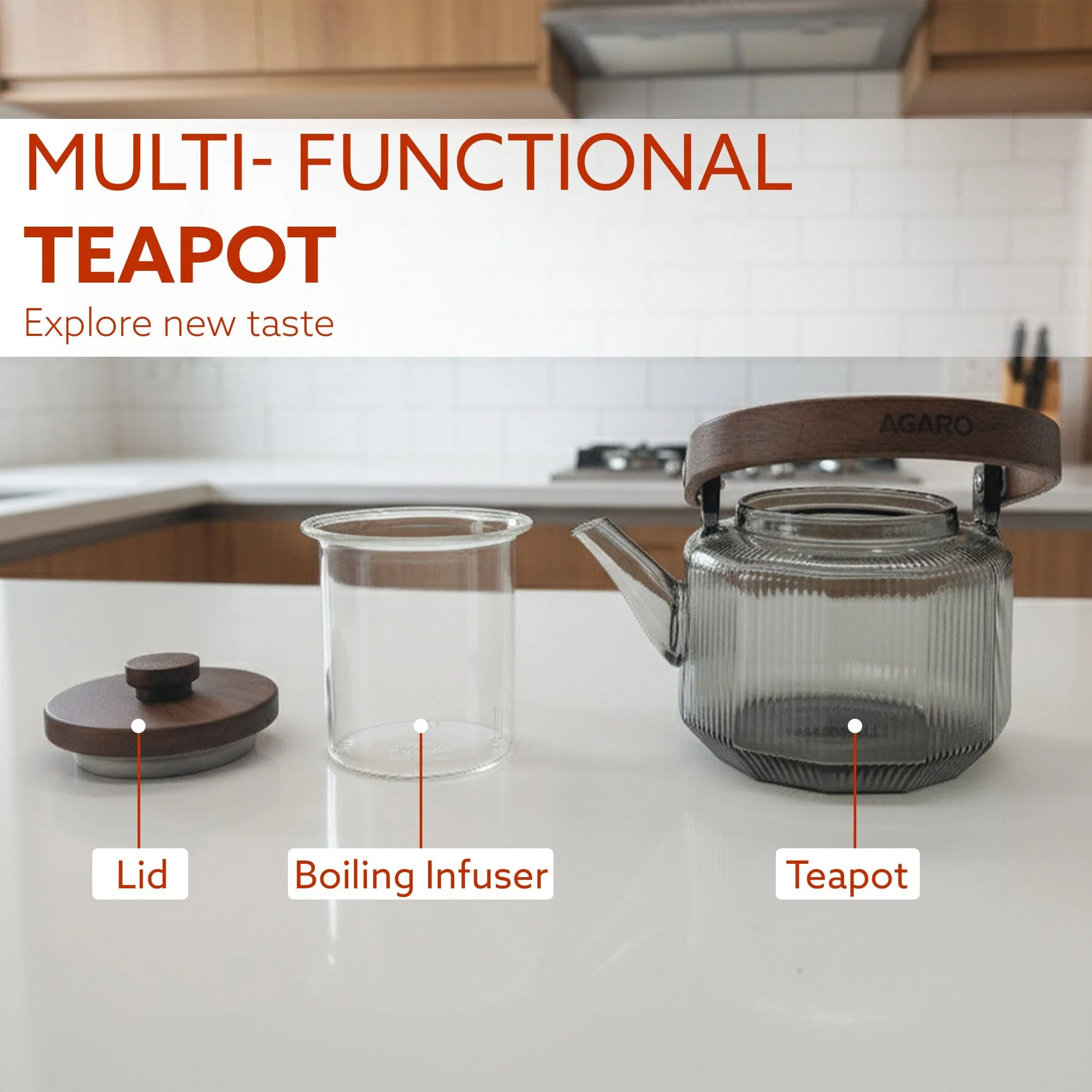 Elite 600ml Borosilicate Glass Kettle | Heat Resistant, Stovetop & Microwave Safe, Durable Clear Glass for Tea, Coffee, Water & Hot Beverages - Image 6
