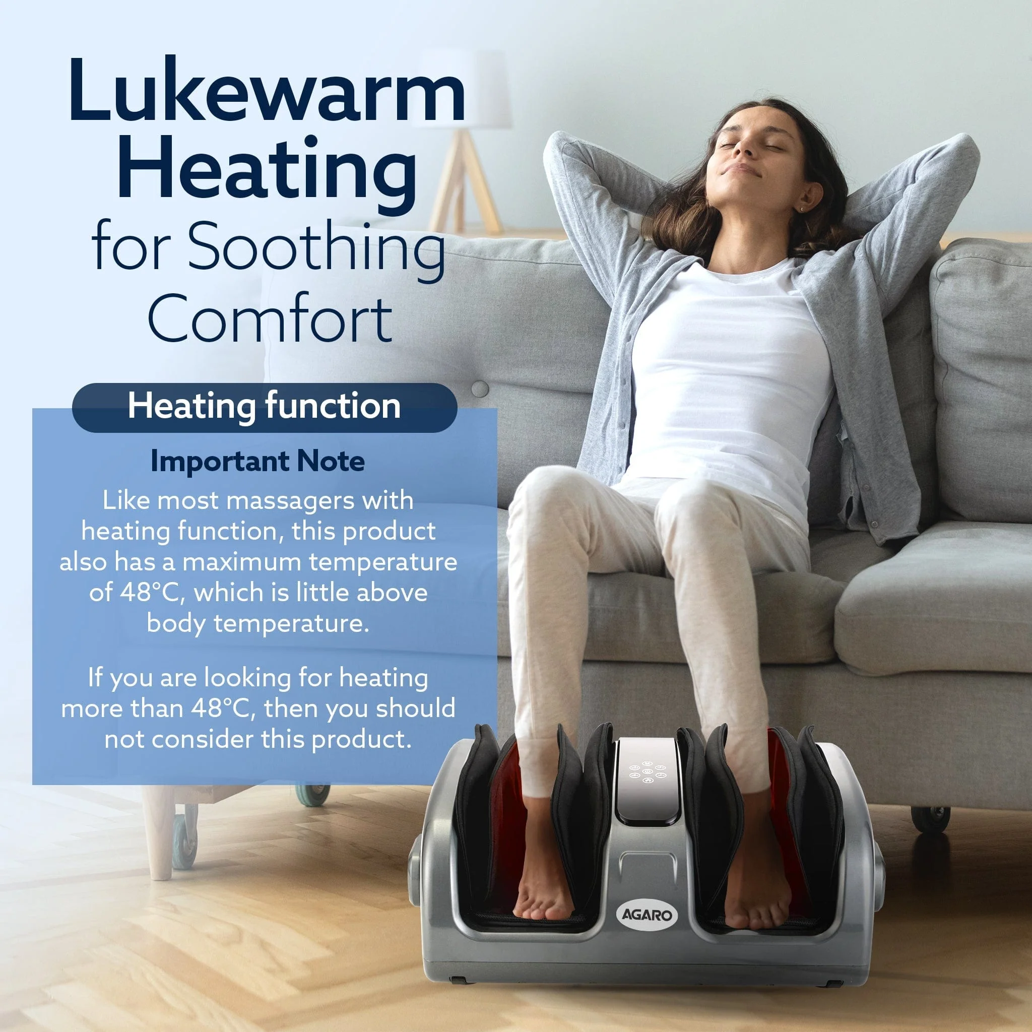 Elite Air Compress Foot Massager, Shiatsu Foot Massager, Kneading & Rolling Function, Lukewarm Heat, For Pain Relief, Muscle Relaxation & Improving Blood Circulation, Includes Remote Control - Image 10