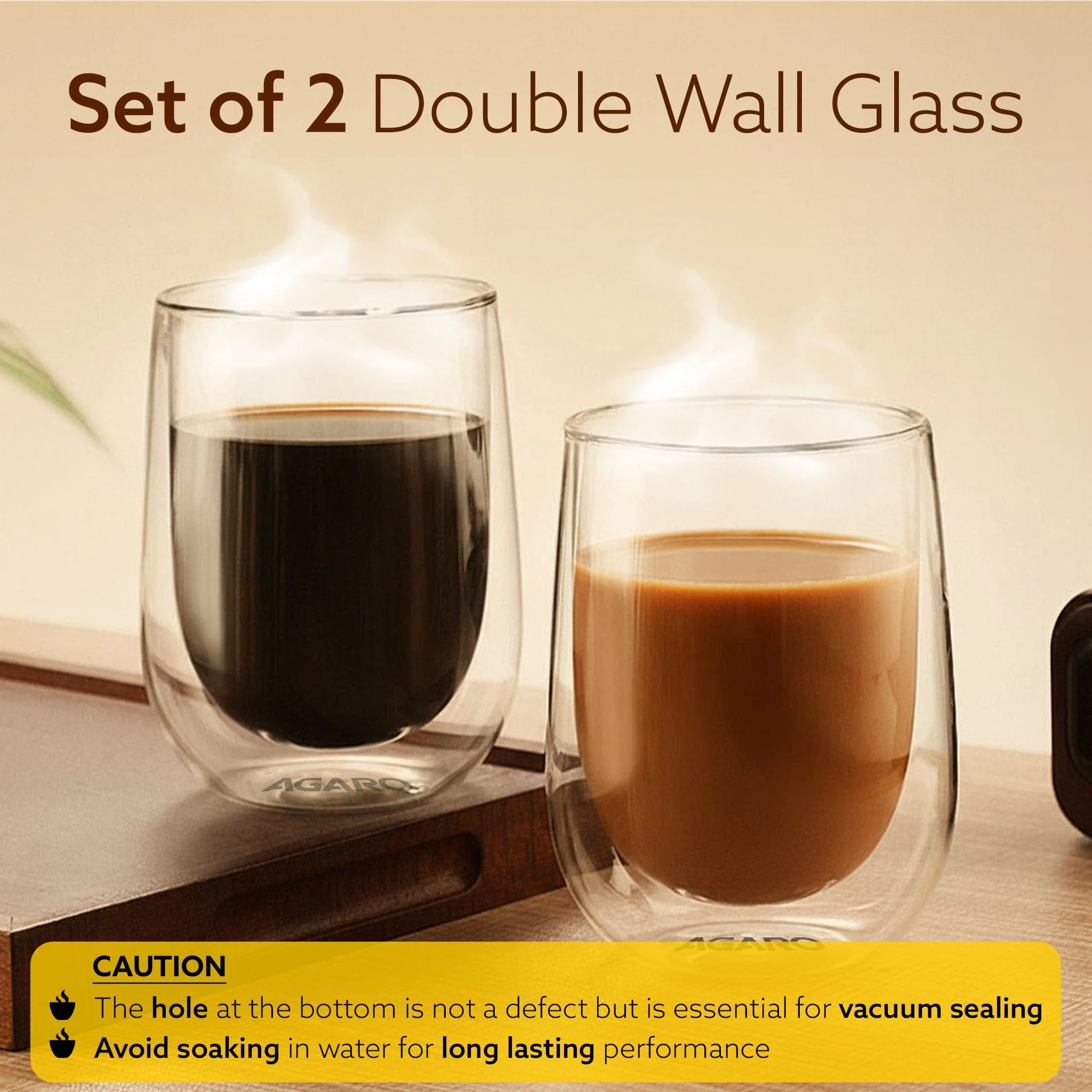 Elite Double Wall Glass 300ml, Pack of 2 | Premium Borosilicate, Heat Resistant, Microwave & Dishwasher Safe, Ideal for Coffee, Tea, Latte & Cold Beverages - Image 4