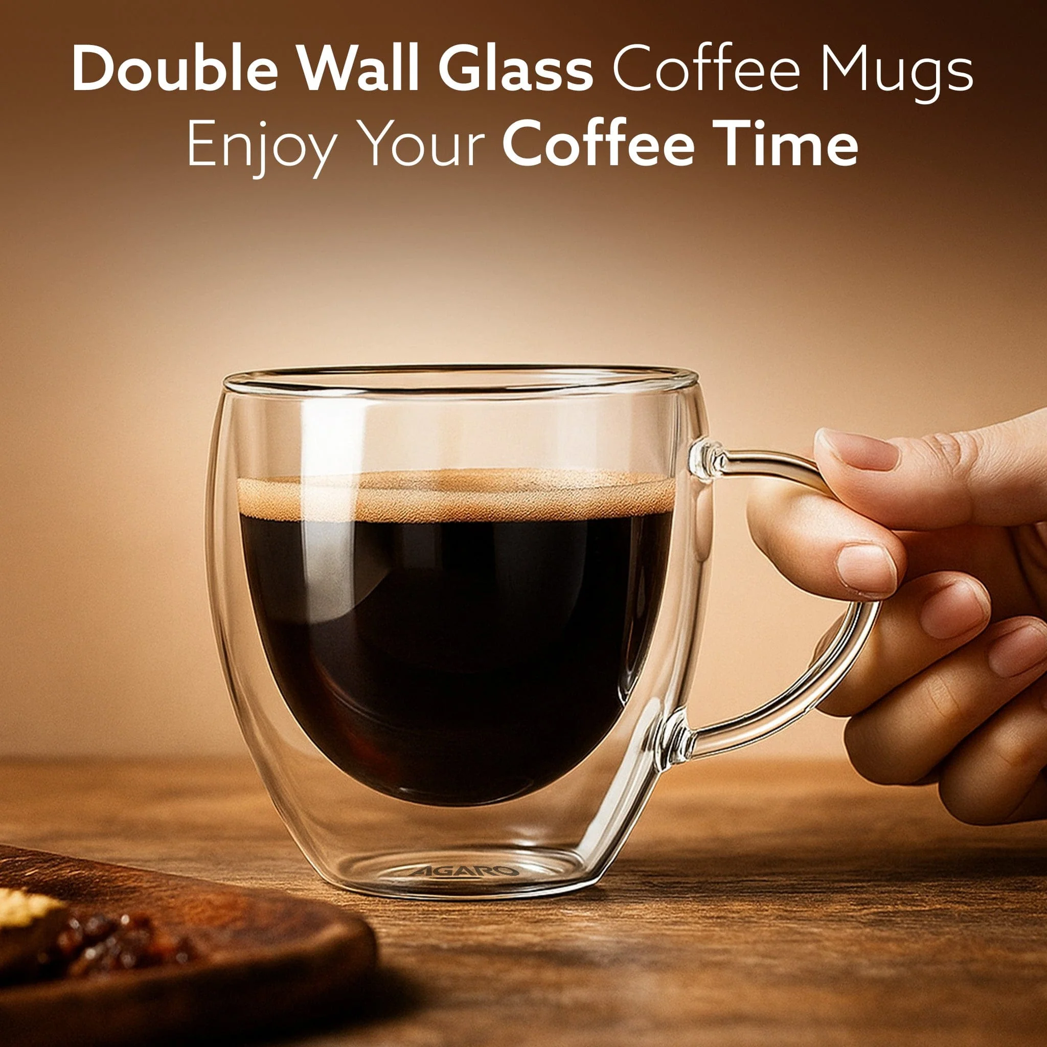Elite Double Wall Glass Cups 250ml, Pack of 2 | Premium Borosilicate, Heat Resistant, Microwave & Dishwasher Safe, Ideal for Coffee, Tea, Latte & Cold Beverages - Image 5