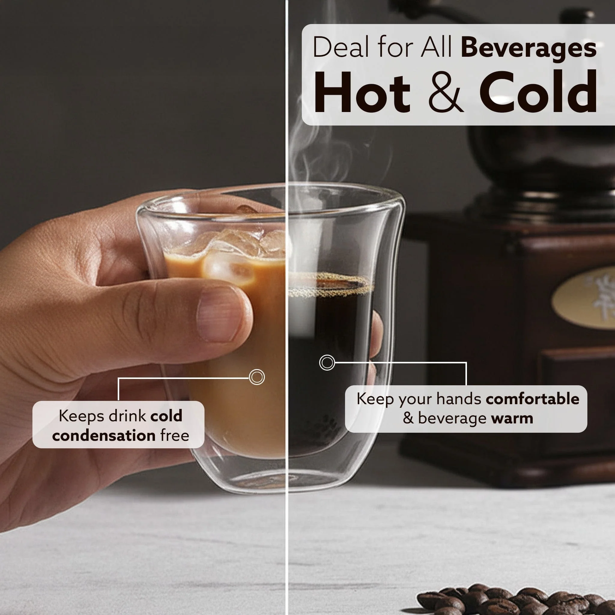 Elite Double Wall Glass Espresso Cups 80ml, Pack of 2 | Premium Borosilicate, Heat Resistant, Ideal for Coffee, Tea, Latte, Microwave & Dishwasher Safe - Image 6